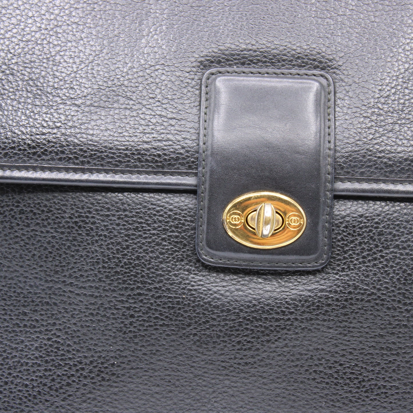 Gucci Black Leather Top Handle Bag Vintage