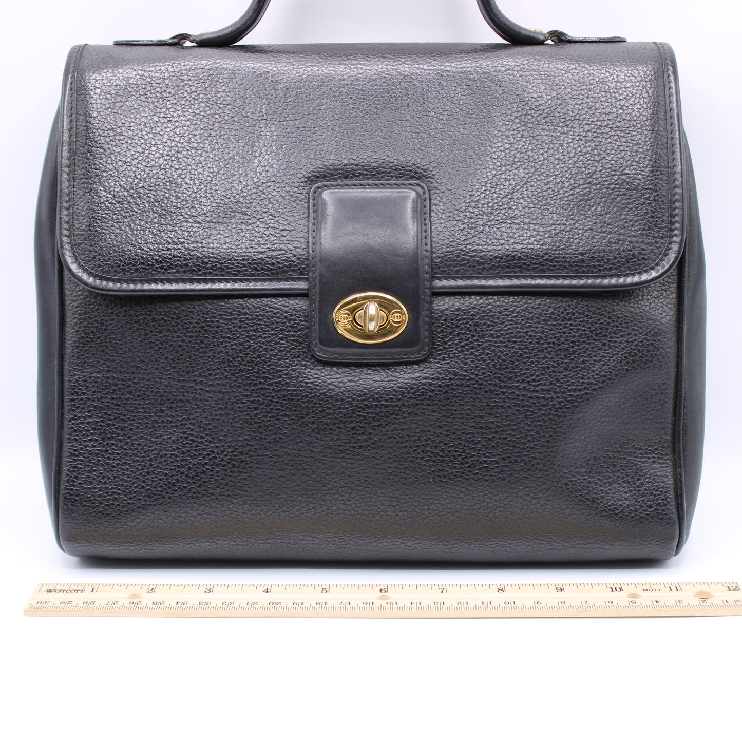 Gucci Black Leather Top Handle Bag Vintage