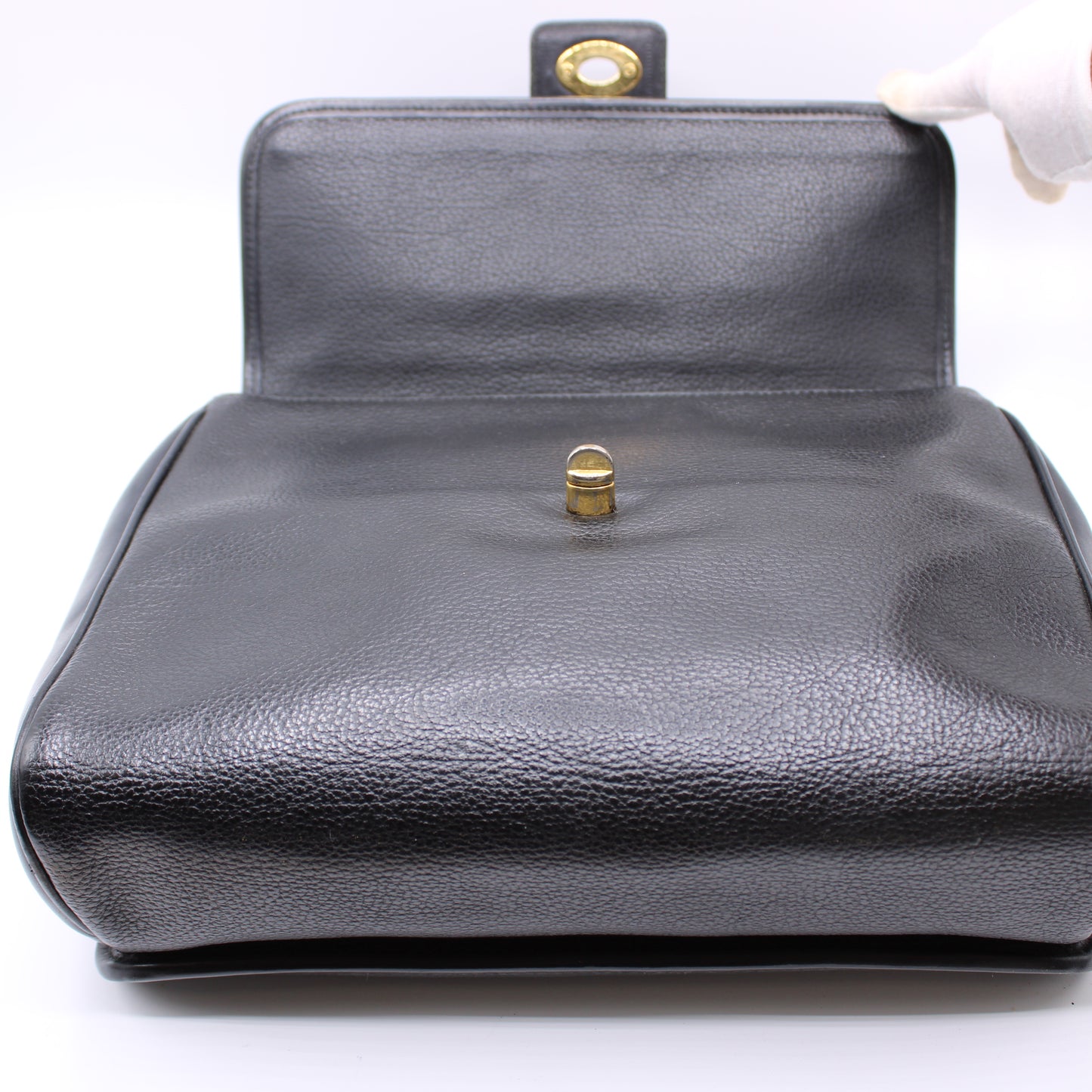 Gucci Black Leather Top Handle Bag Vintage