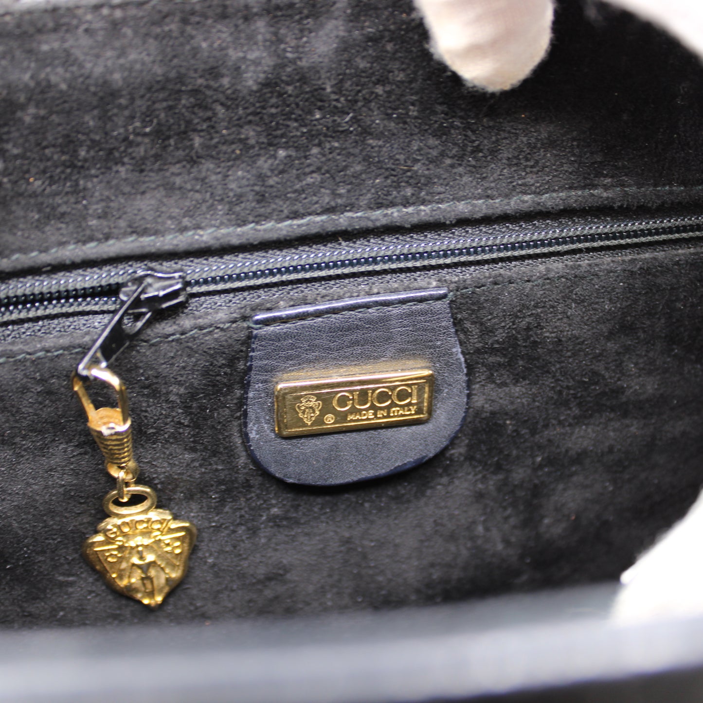 Gucci Black Leather Top Handle Bag Vintage