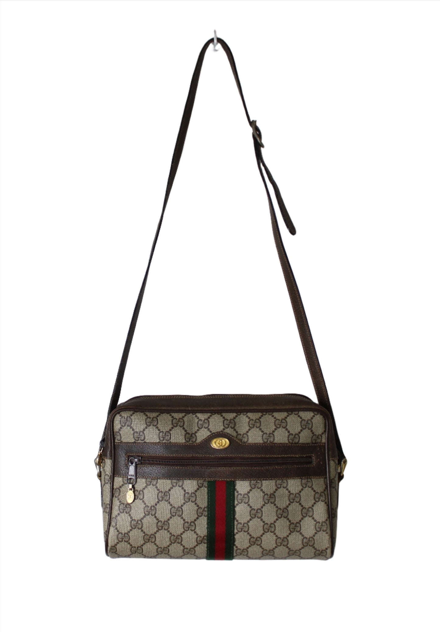 Gucci Ophidia Brown GG Supreme Crossbody Large Bag Vintage