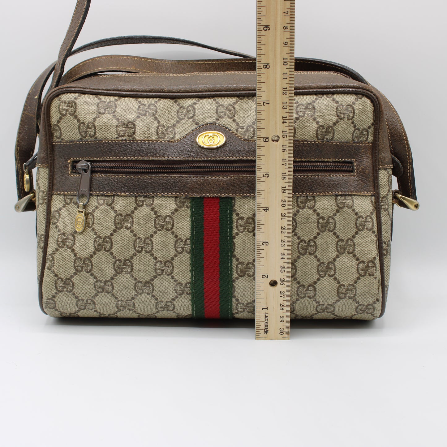 Gucci Ophidia Brown GG Supreme Crossbody Large Bag Vintage