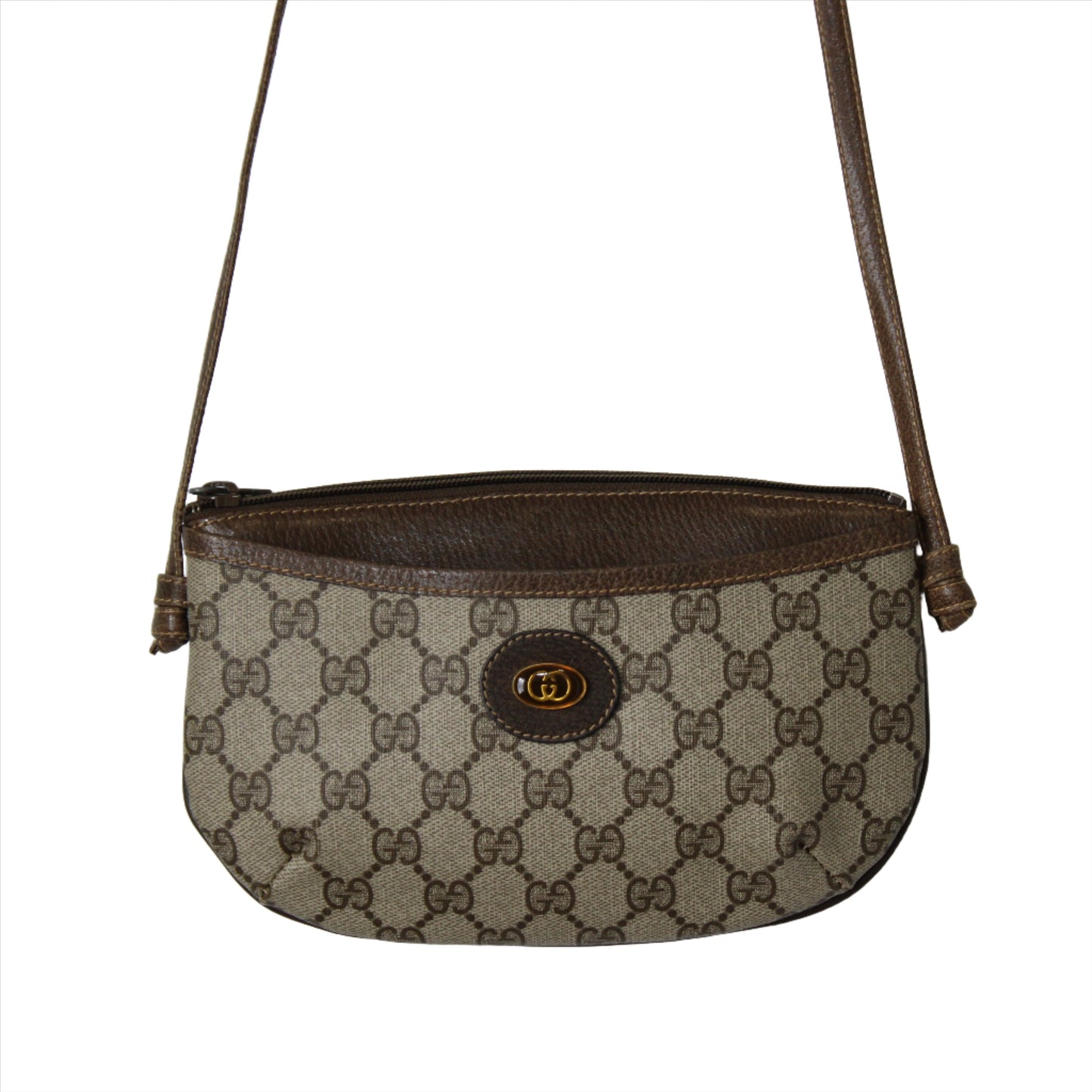 Gucci Brown GG Monogram Canvas Crossbody Bag