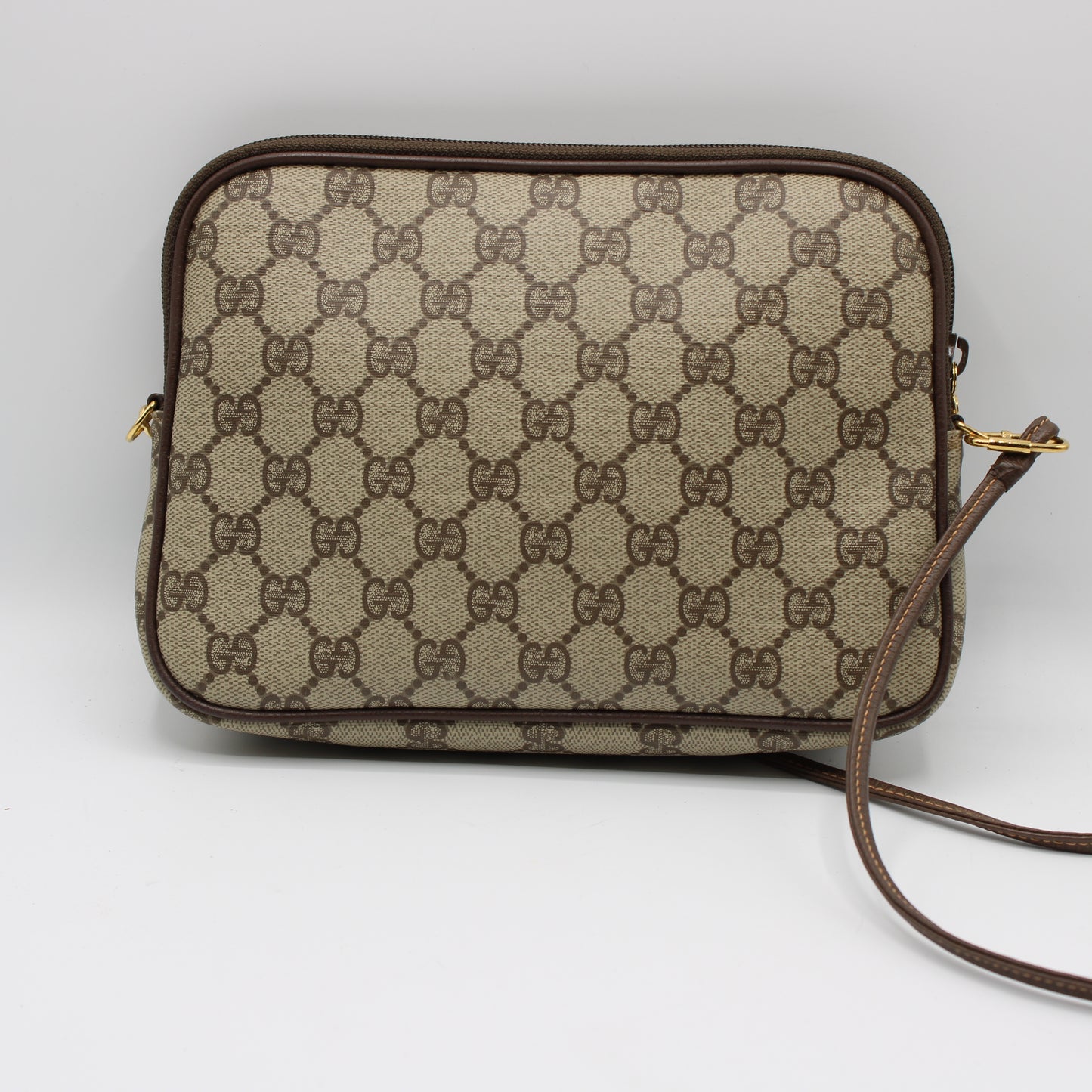 Gucci Brown GG Supreme Canvas Medium Crossbody Bag