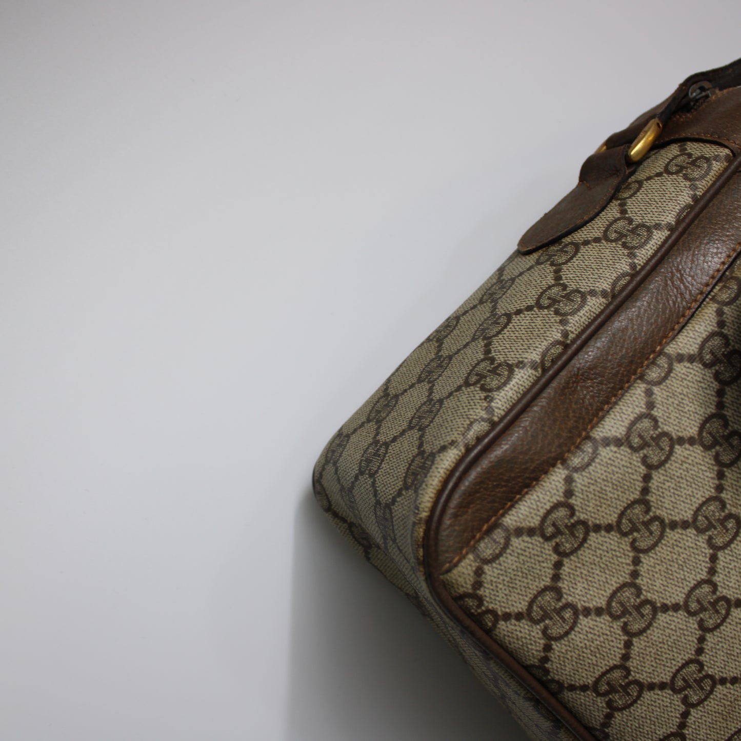 Gucci Brown GG Supreme Canvas and Leather Flap Over Crossbody Bag