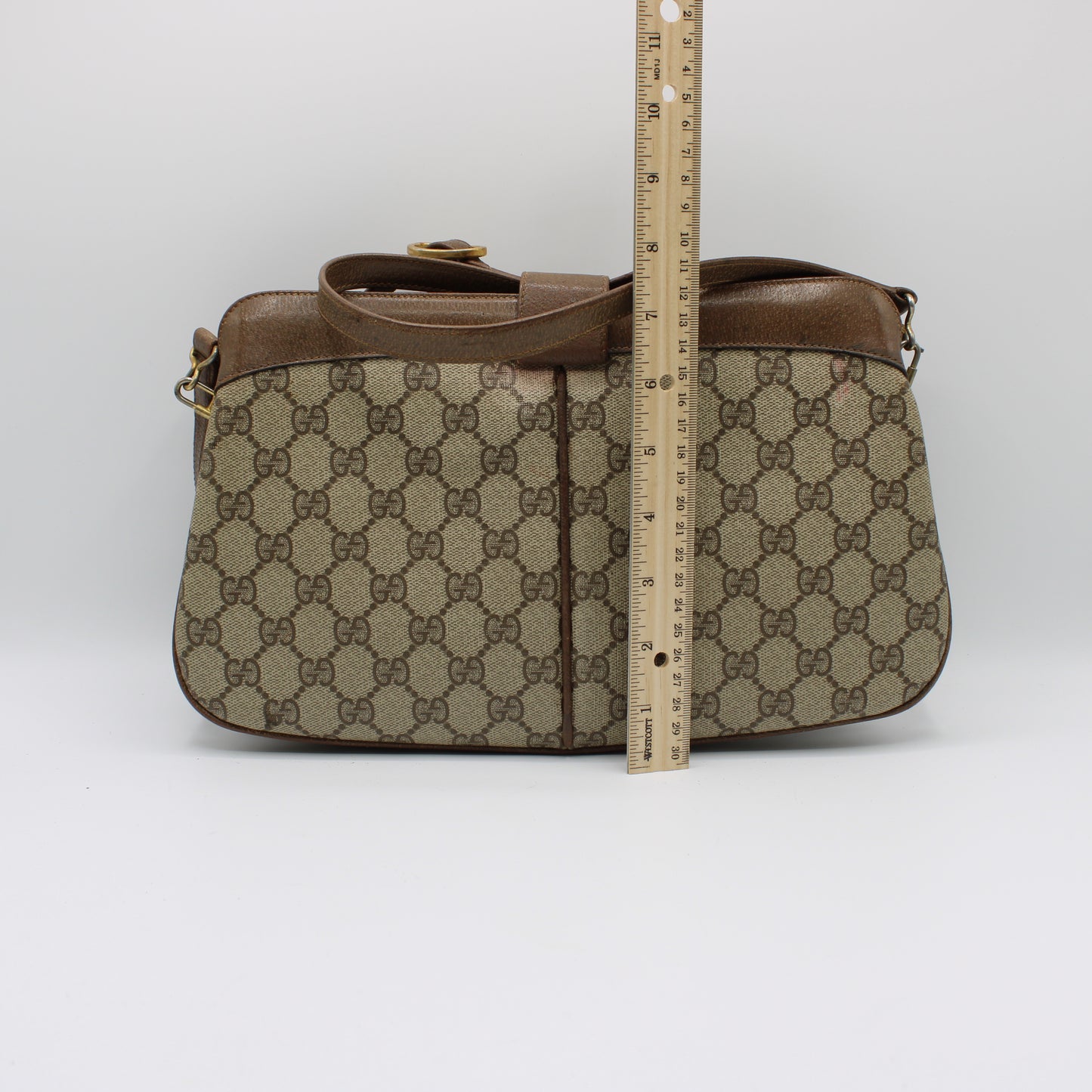 Gucci Brown Ophidia GG Supreme Monogram Leather Trim Crossbody Bag