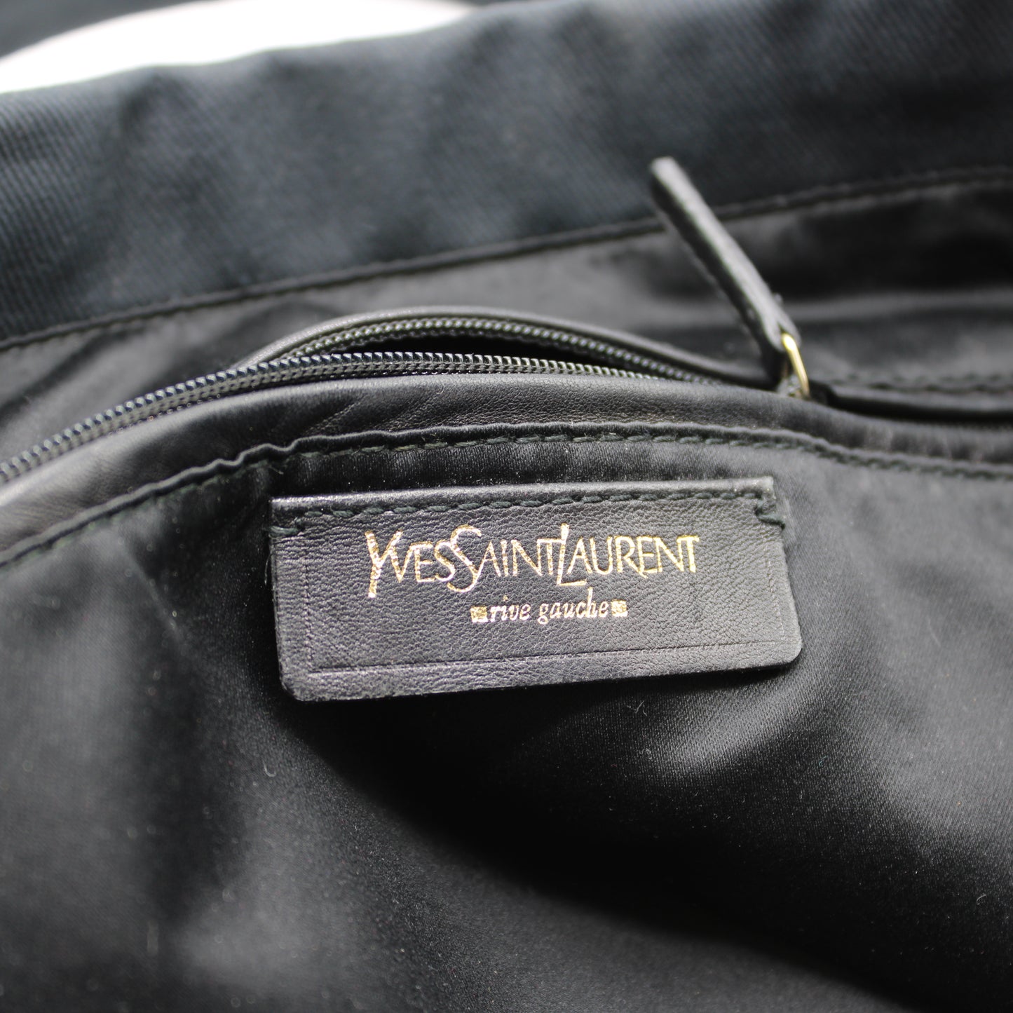 Yves Saint Laurent Black Canvas Leather Tote Bag Oversized Logo