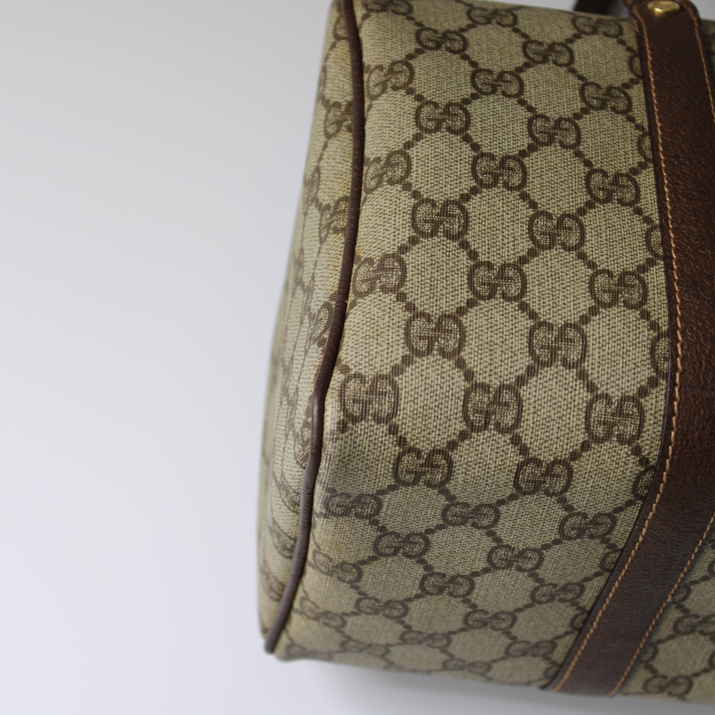 Gucci Ophidia GG Brown Canvas and Leather Boston Bag