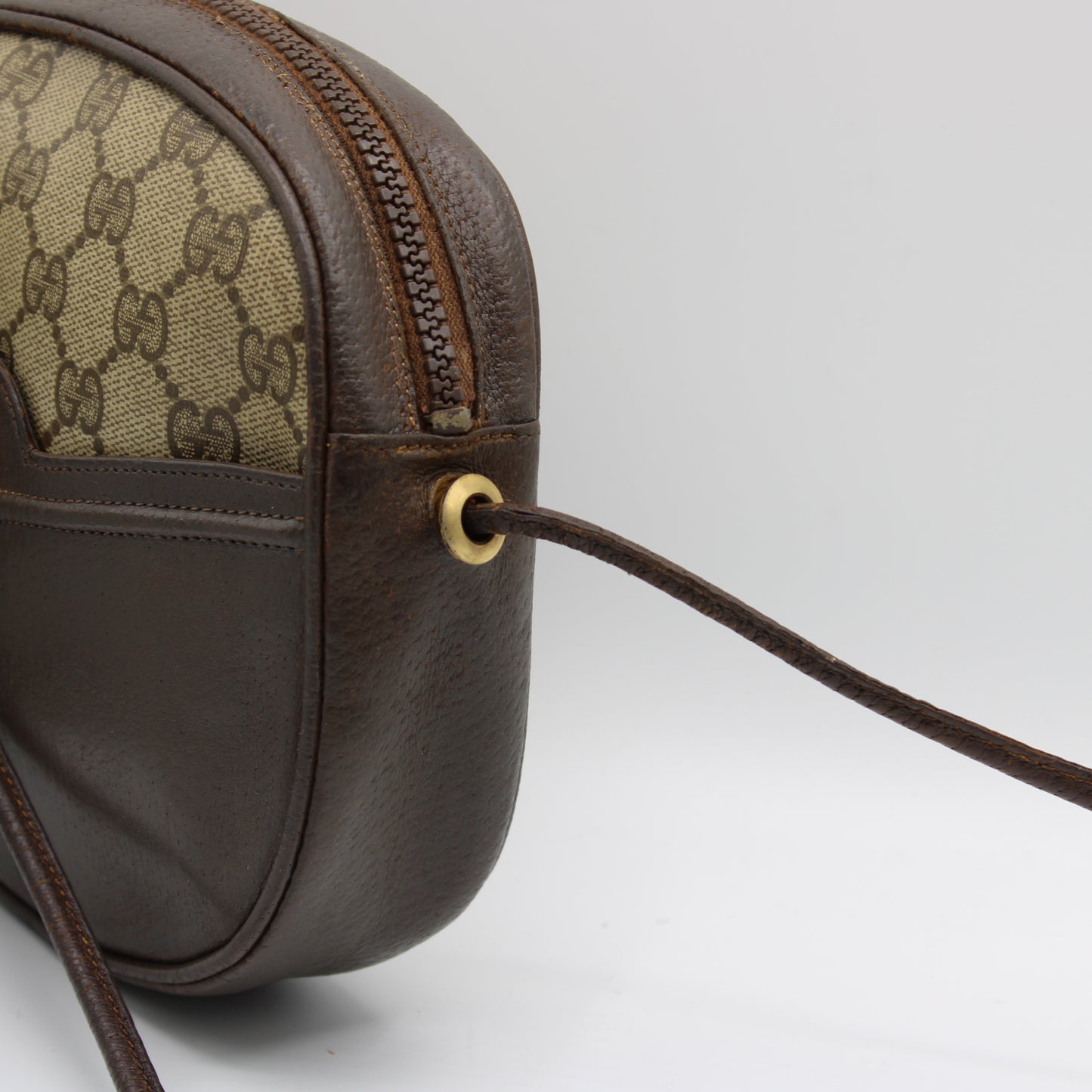 Gucci Horsebit 1955 Brown GG Monogram Canvas Crossbody Shoulder Bag