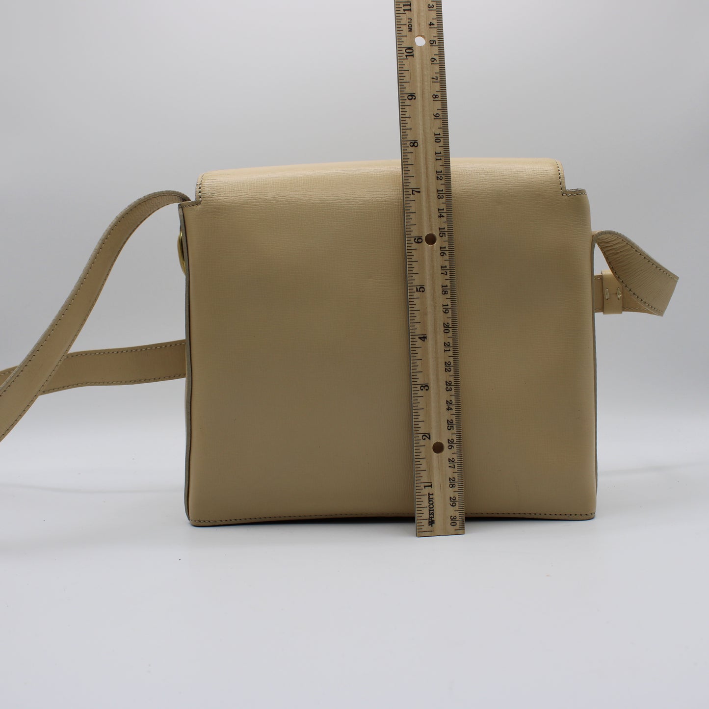 Christian Dior Beige Leather Oval CD Logo Flap Crossbody Bag