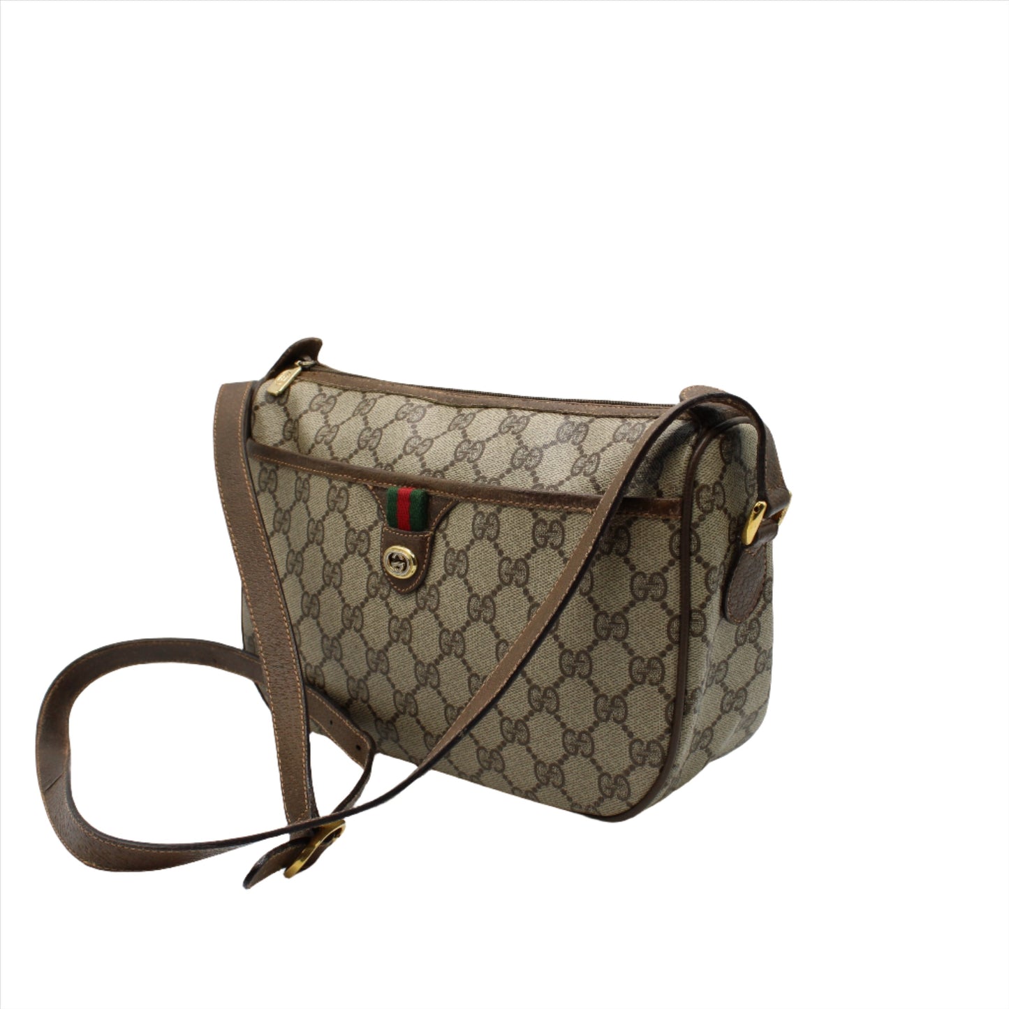 Gucci Petite Brown GG Sherry Line Ophidia Crossbody Bag