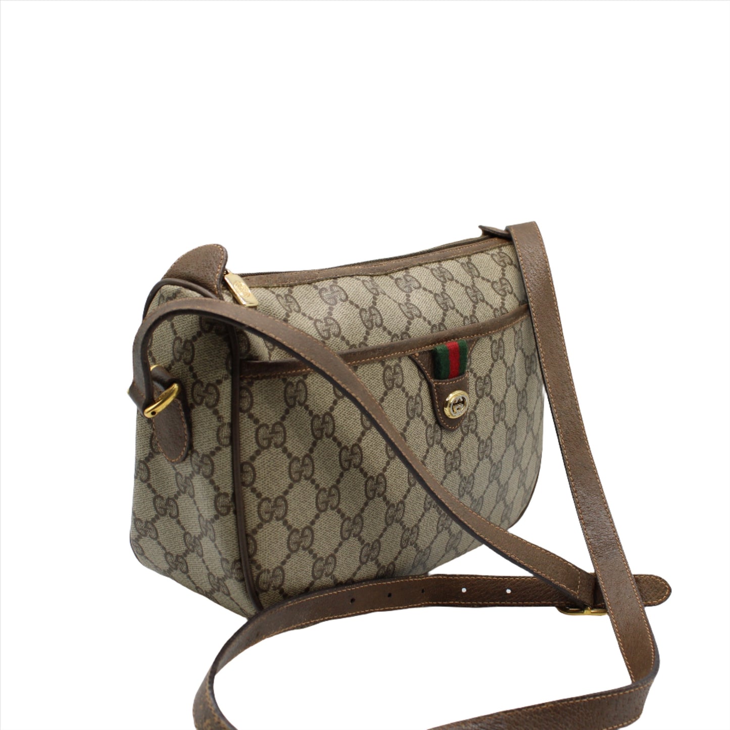 Gucci Petite Brown GG Sherry Line Ophidia Crossbody Bag