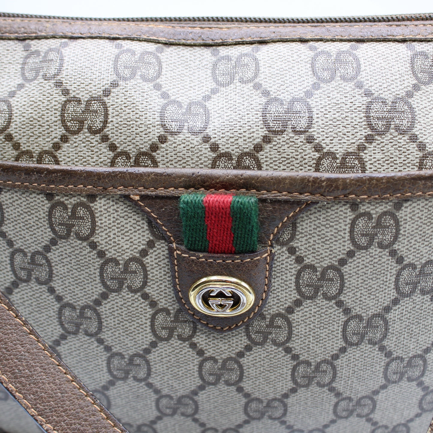 Gucci Petite Brown GG Sherry Line Ophidia Crossbody Bag