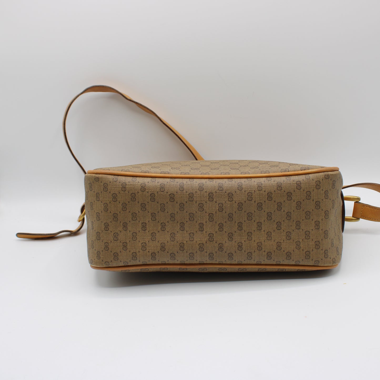 Gucci Brown GG Monogram Canvas Leather Crossbody Bag