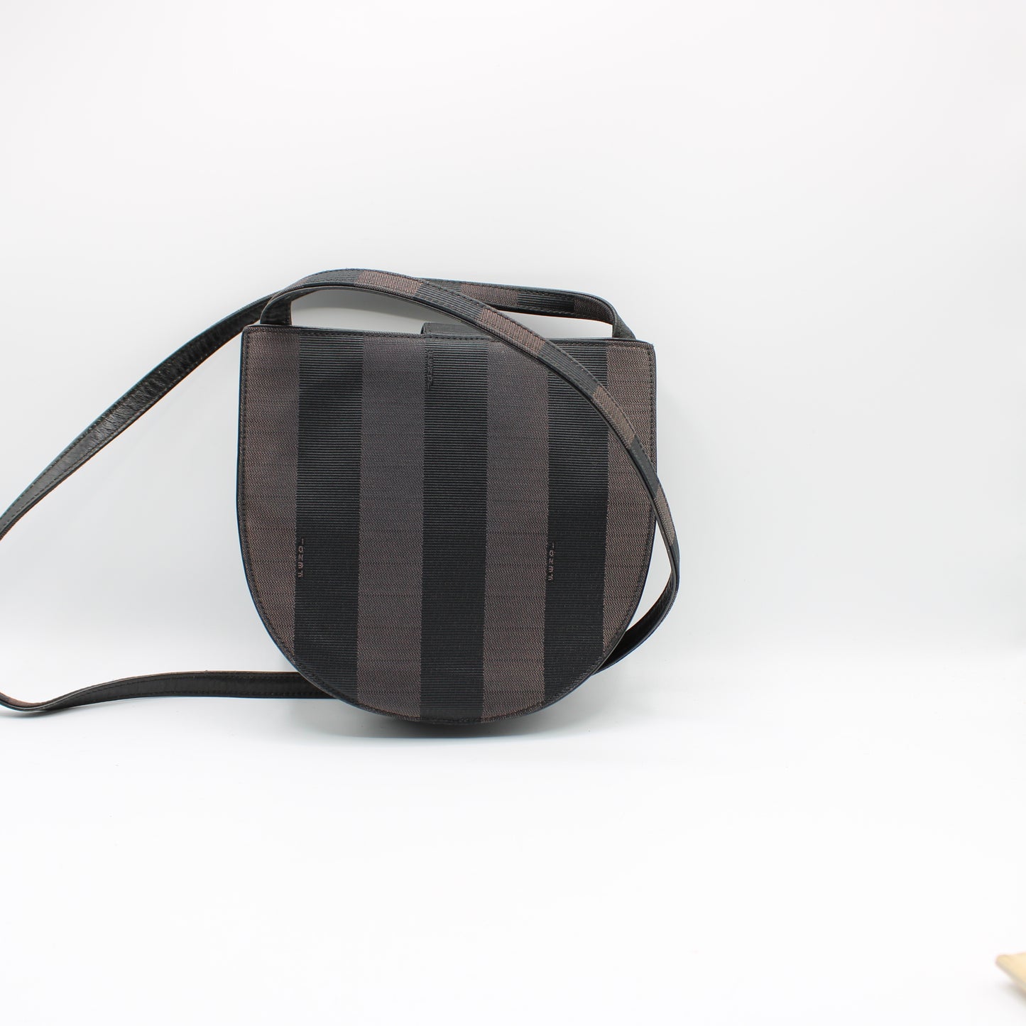 Fendi Brown Striped Pequin Crossbody Bag