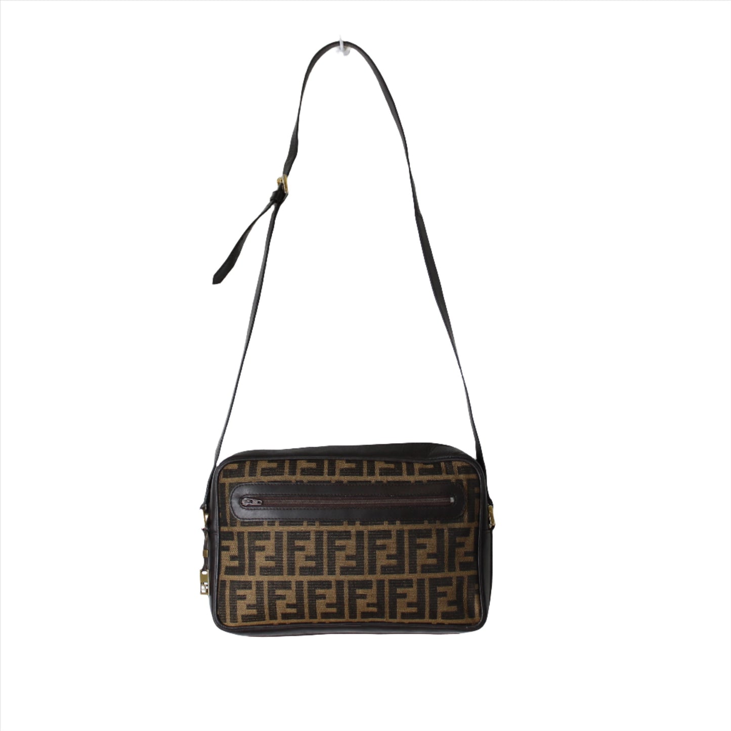 Fendi Brown Zucca Canvas Medium Size Crossbody Bag