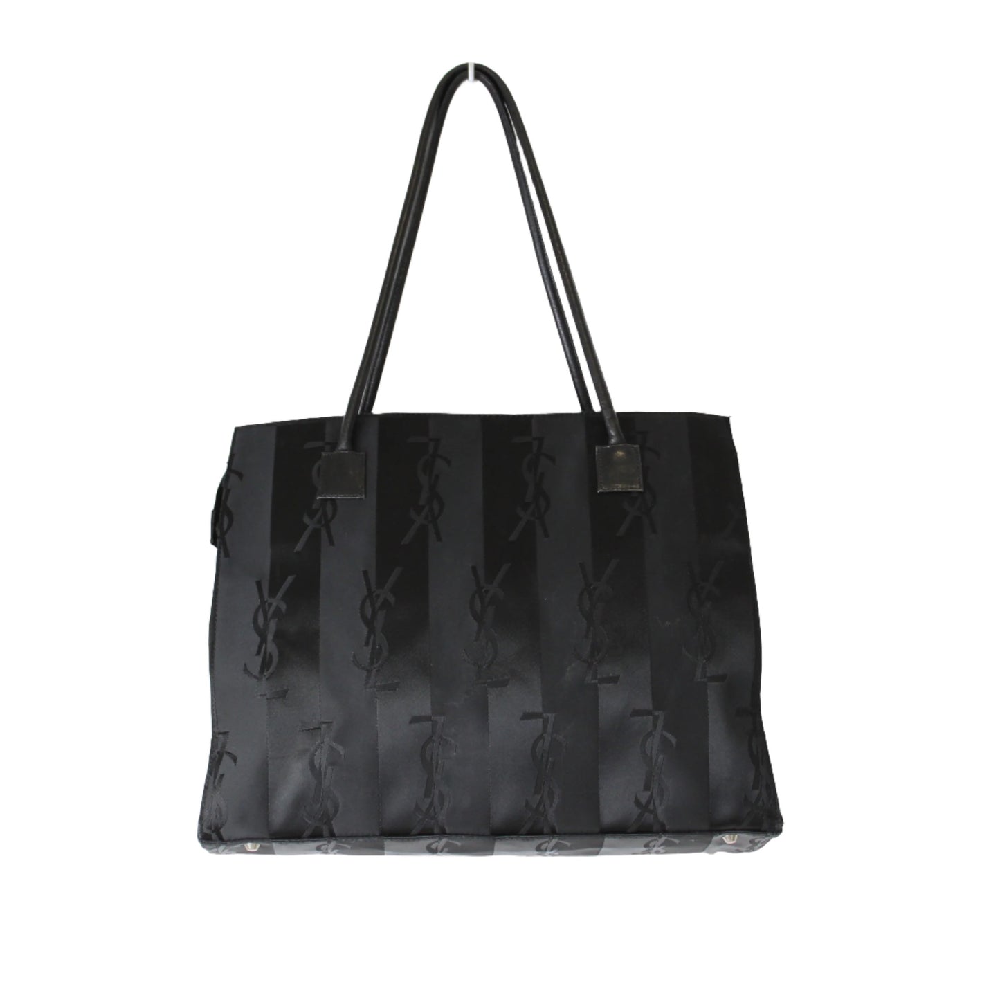 Yves Saint Laurent Black Canvas Logo Tote Bag