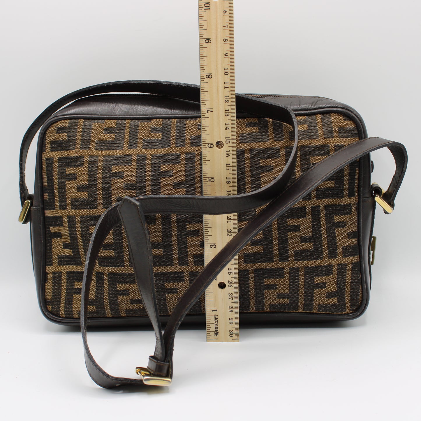 Fendi Brown Zucca Canvas Medium Size Crossbody Bag