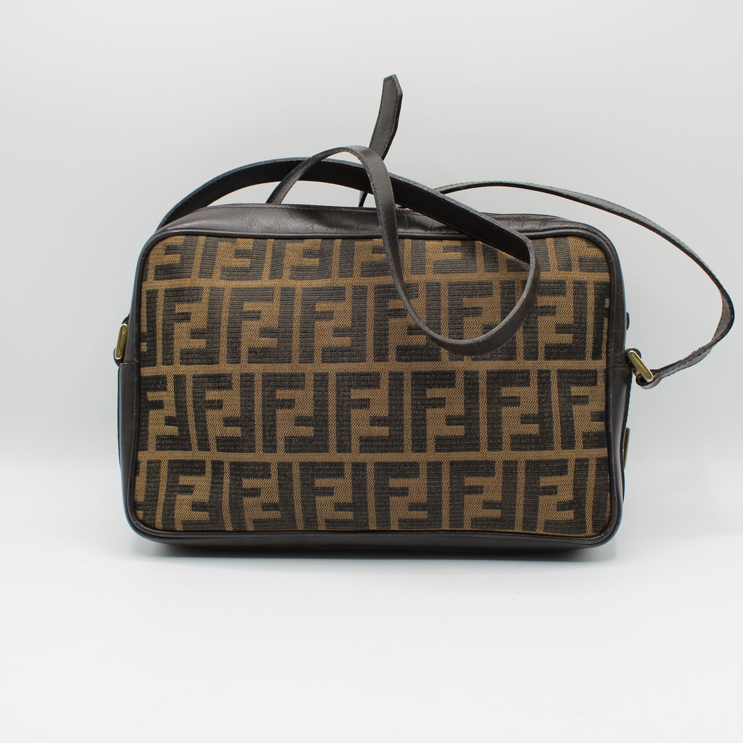 Fendi Brown Zucca Canvas Medium Size Crossbody Bag