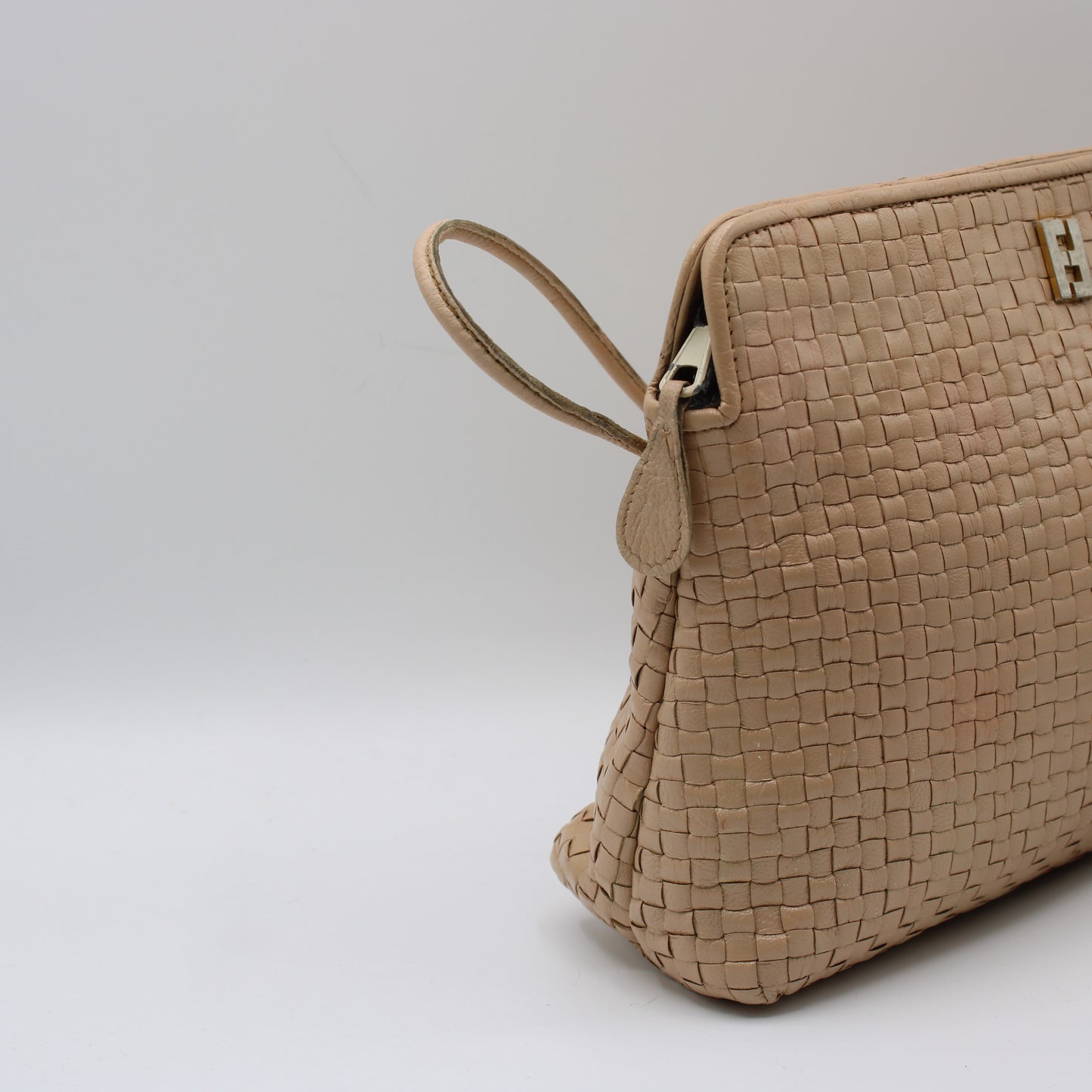 Fendi Beige Woven FF Leather Crossbody 1974 Bag