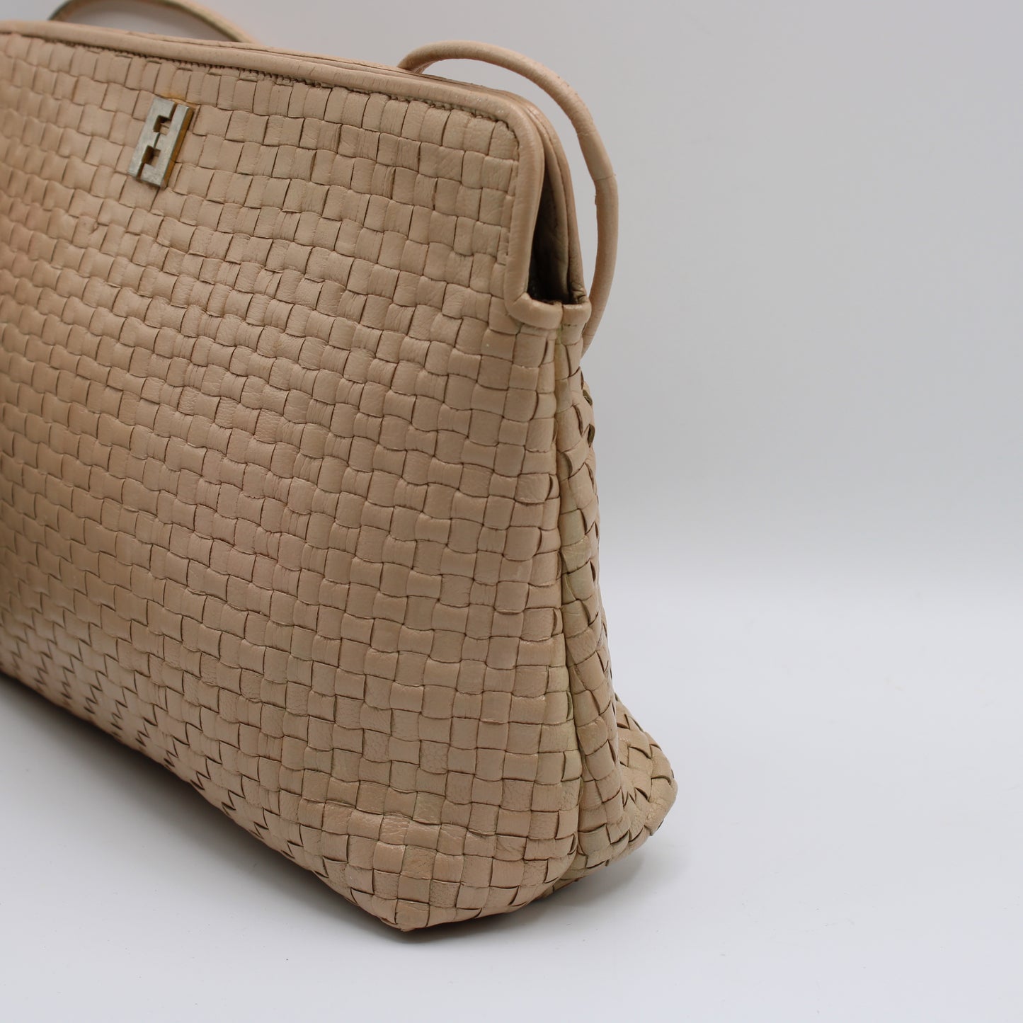 Fendi Beige Woven FF Leather Crossbody 1974 Bag