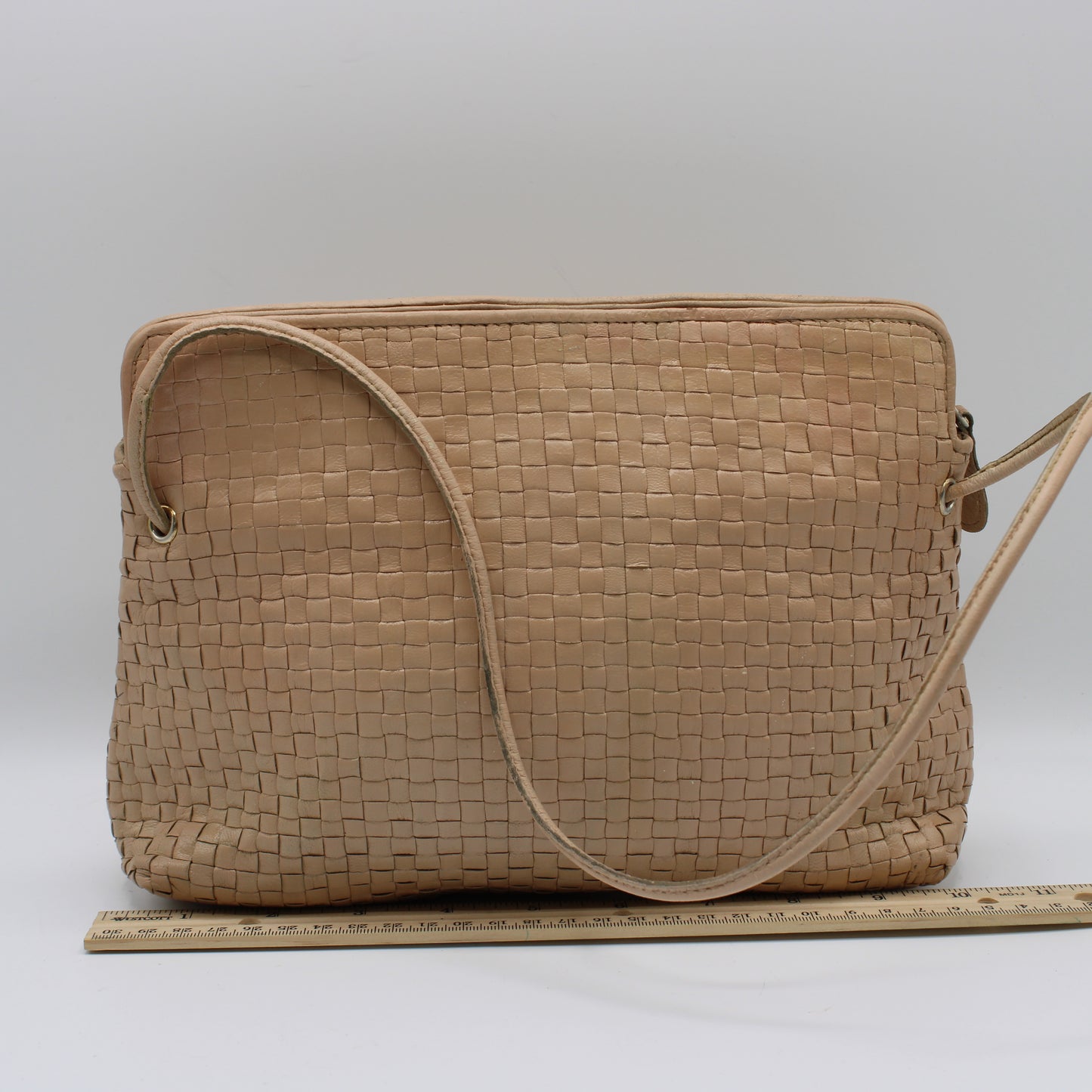 Fendi Beige Woven FF Leather Crossbody 1974 Bag