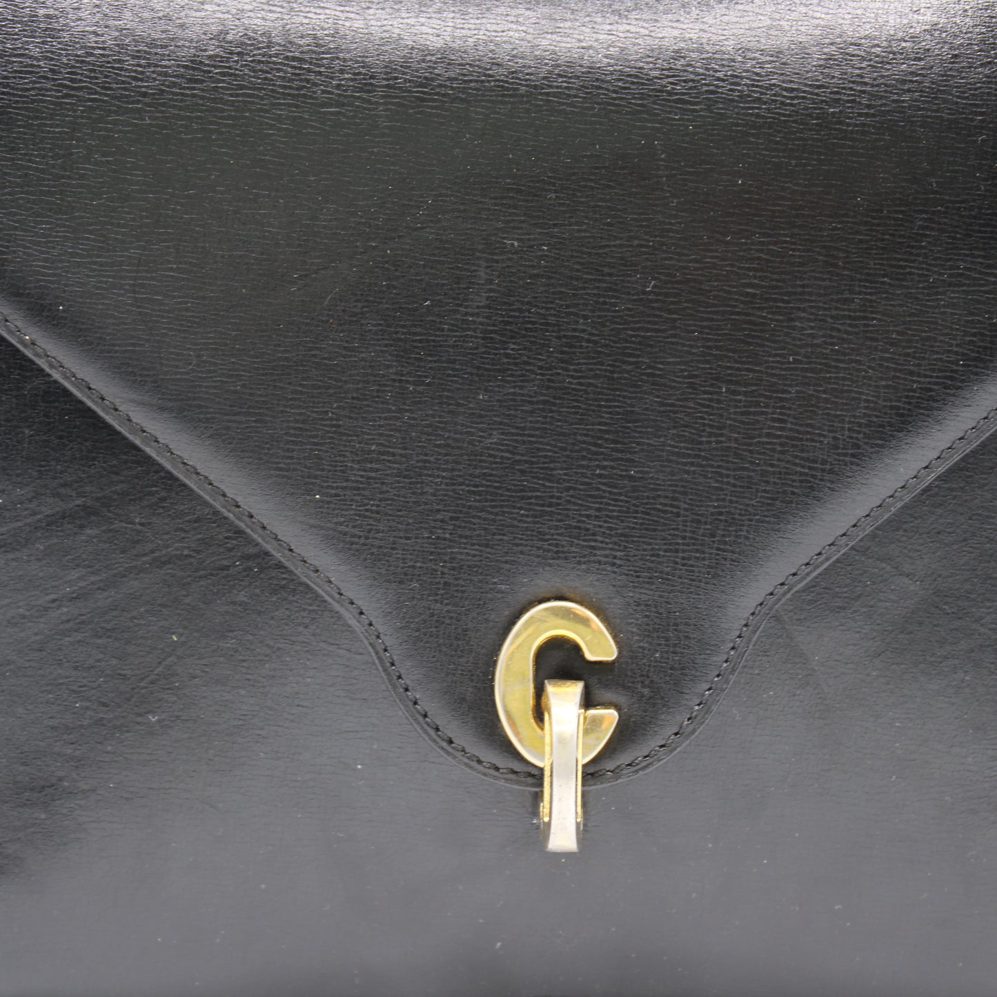 Christian Dior Black Leather Handle Bag 3D CD Logo Lock