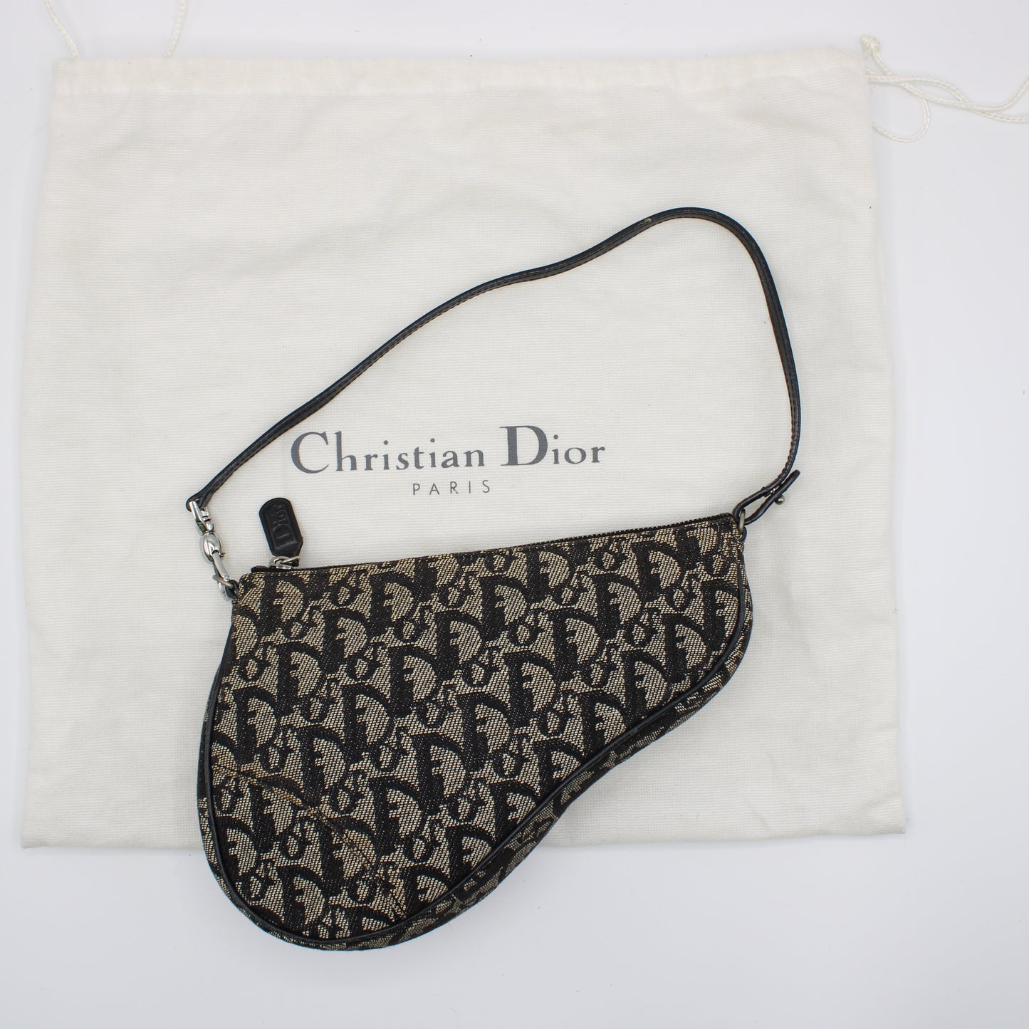 Christian Dior Navy Diorissimo Trotter Saddle Pouch Original Dust Bag