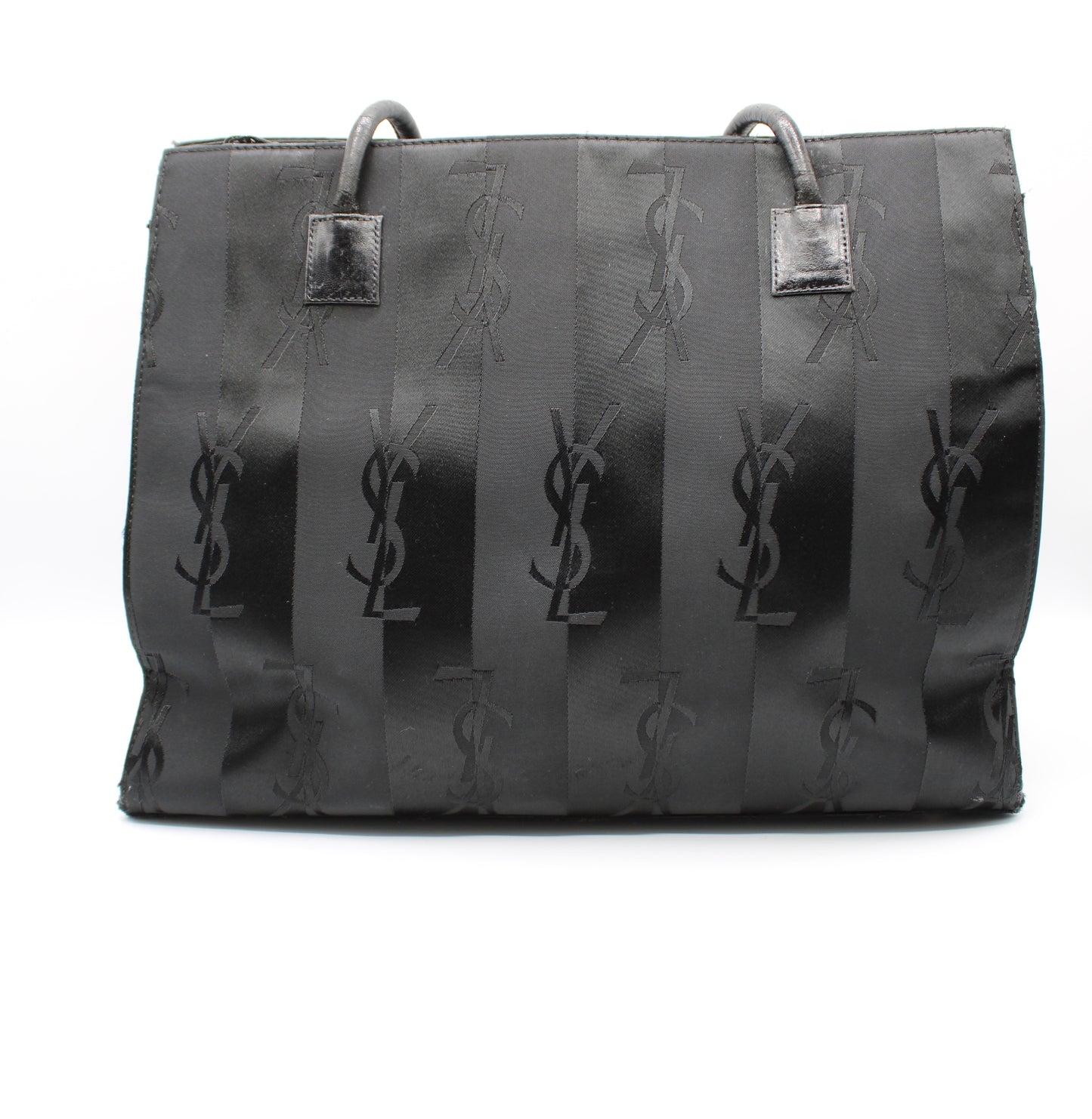 Yves Saint Laurent Black Canvas Logo Tote Bag