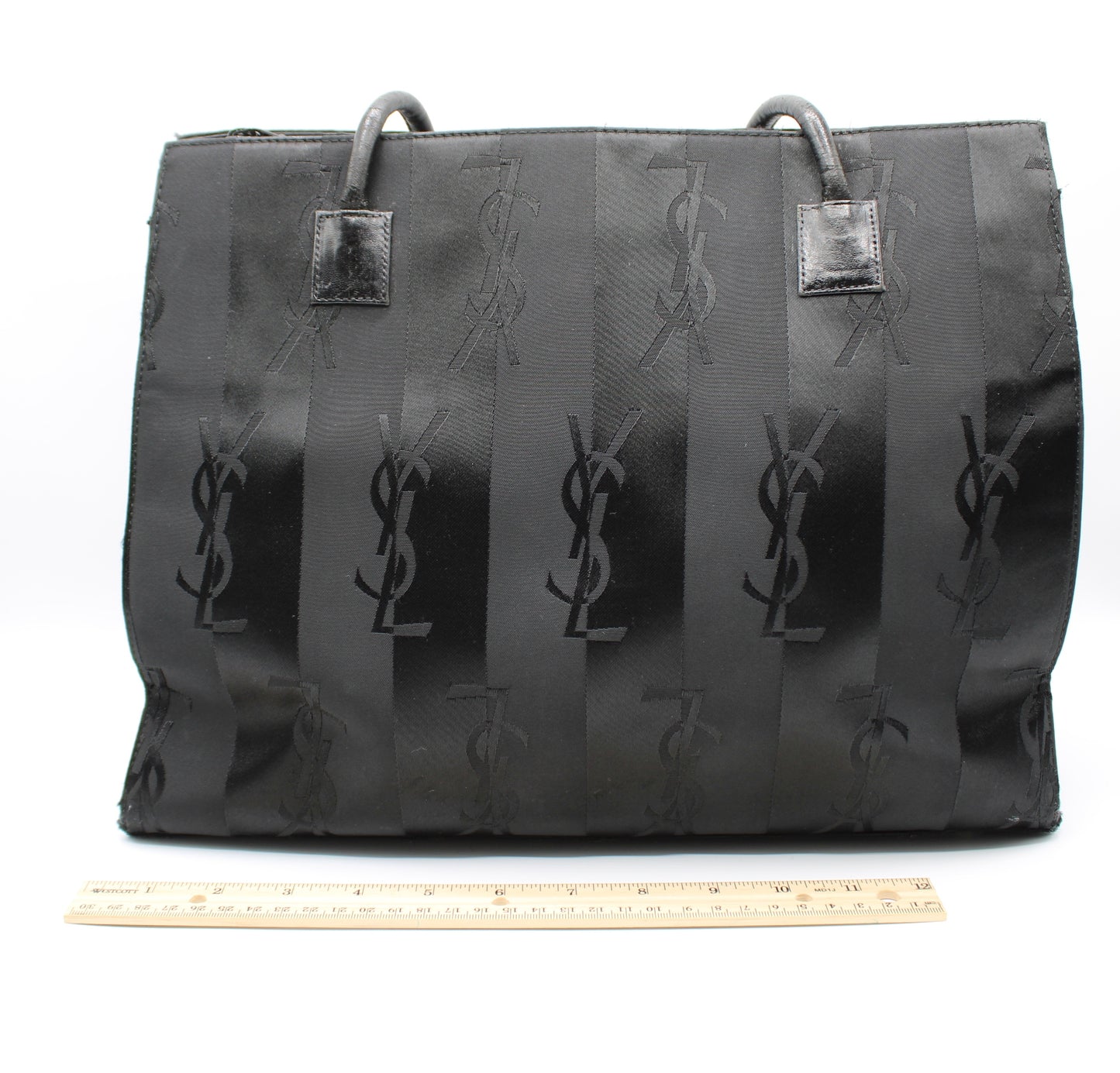 Yves Saint Laurent Black Canvas Logo Tote Bag