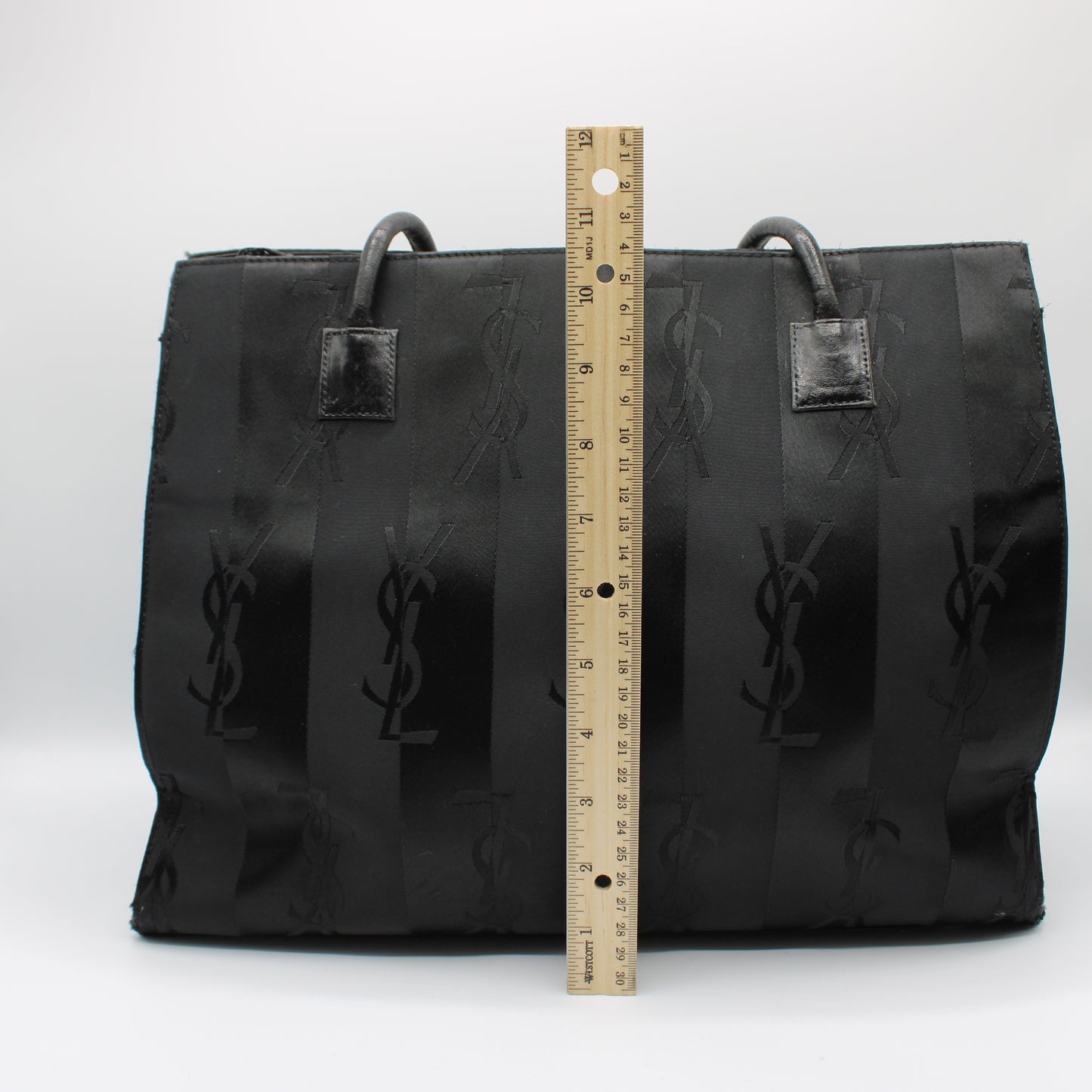 Yves Saint Laurent Black Canvas Logo Tote Bag