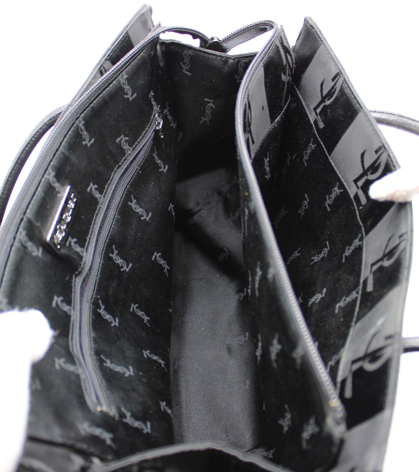 Yves Saint Laurent Black Canvas Logo Tote Bag