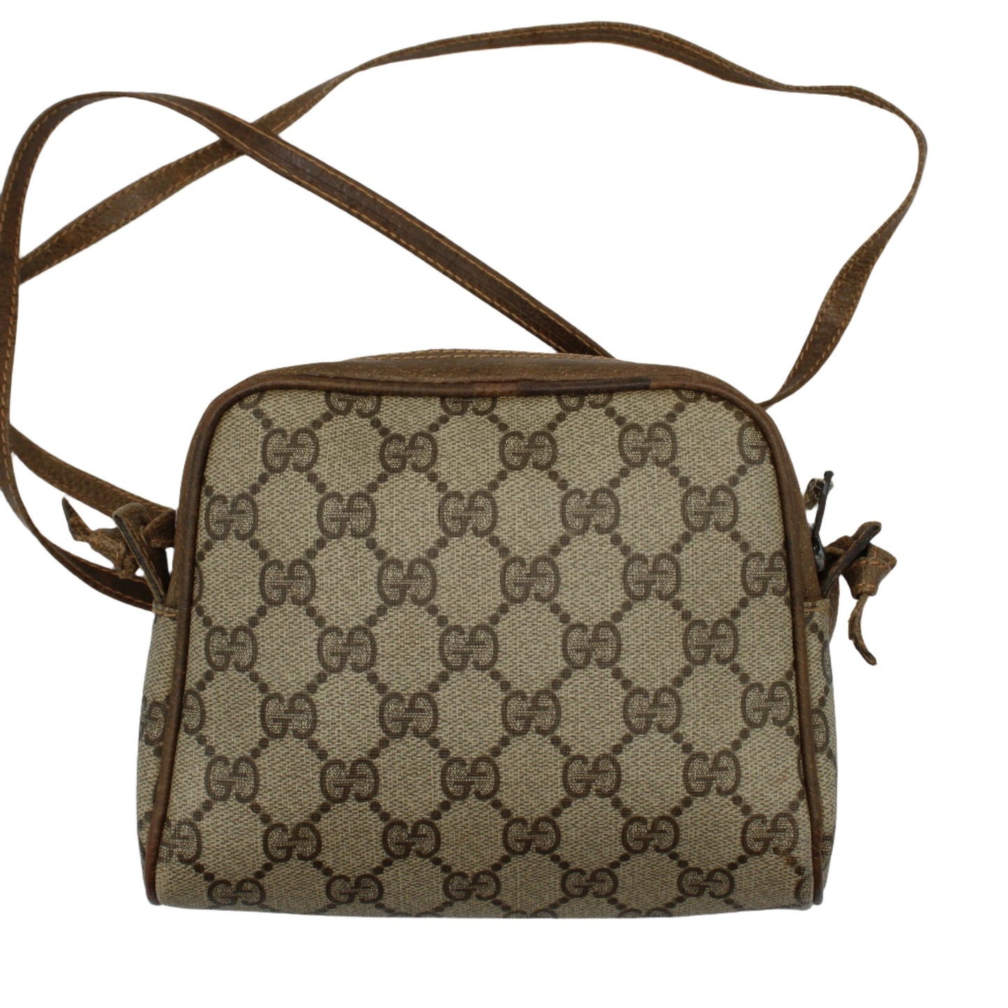 Gucci Brown GG Monogram Canvas Leather Mini Crossbody Bag