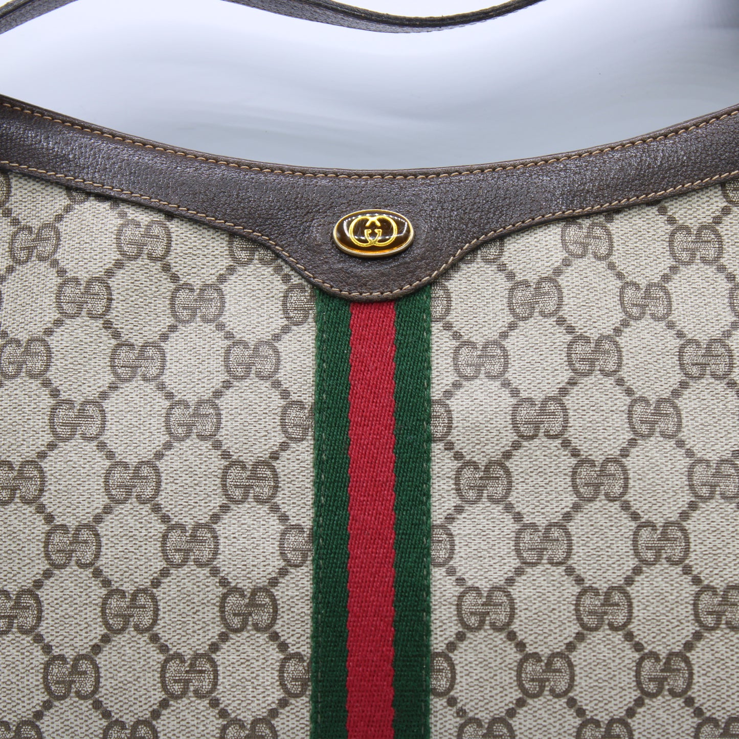 Gucci Brown GG Supreme Canvas Sherry Line Shoulder Bag