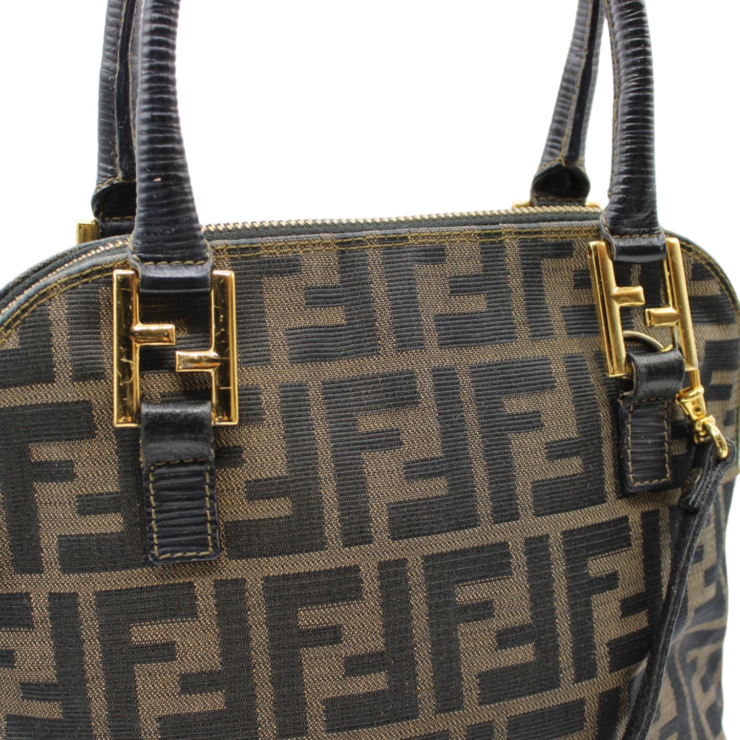 Fendi Brown Zucca Canvas Dome 2-Way Crossbody Handle Bag