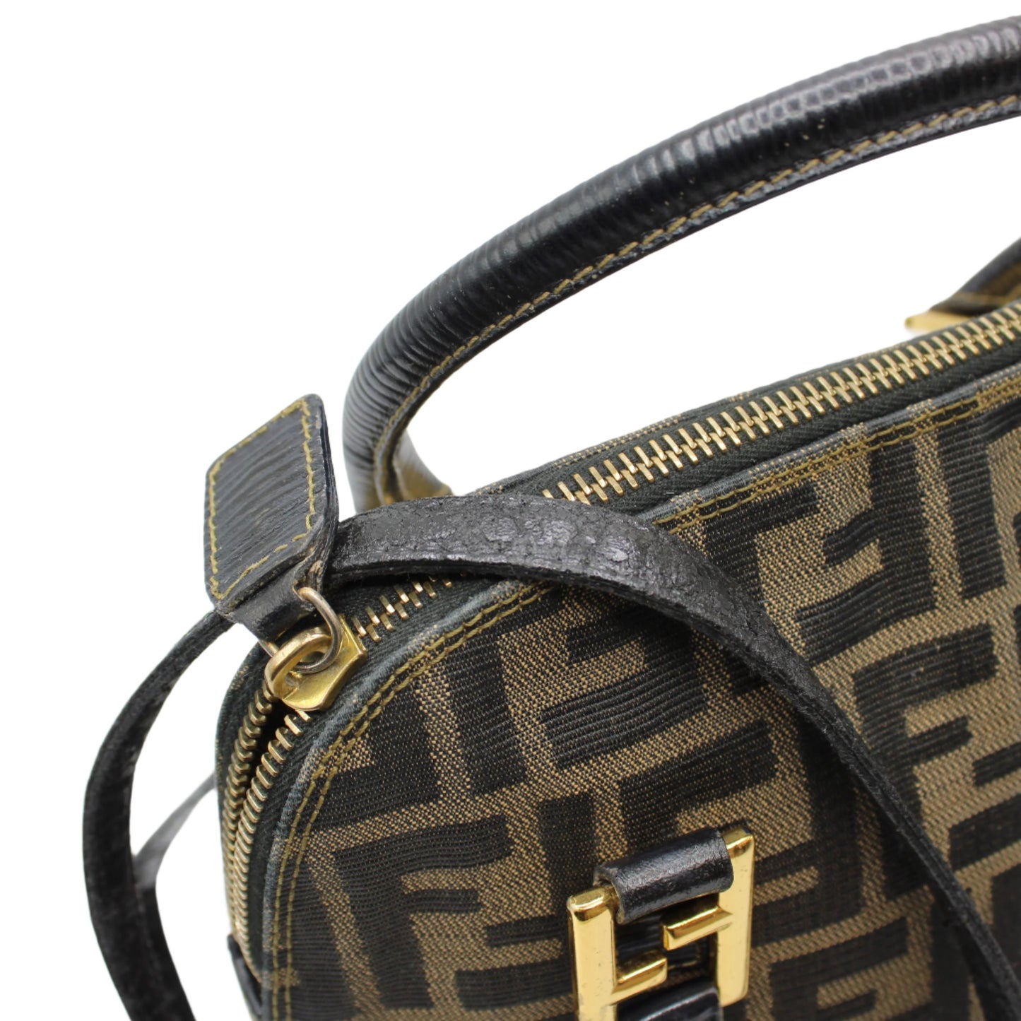 Fendi Brown Zucca Canvas Dome 2-Way Crossbody Handle Bag