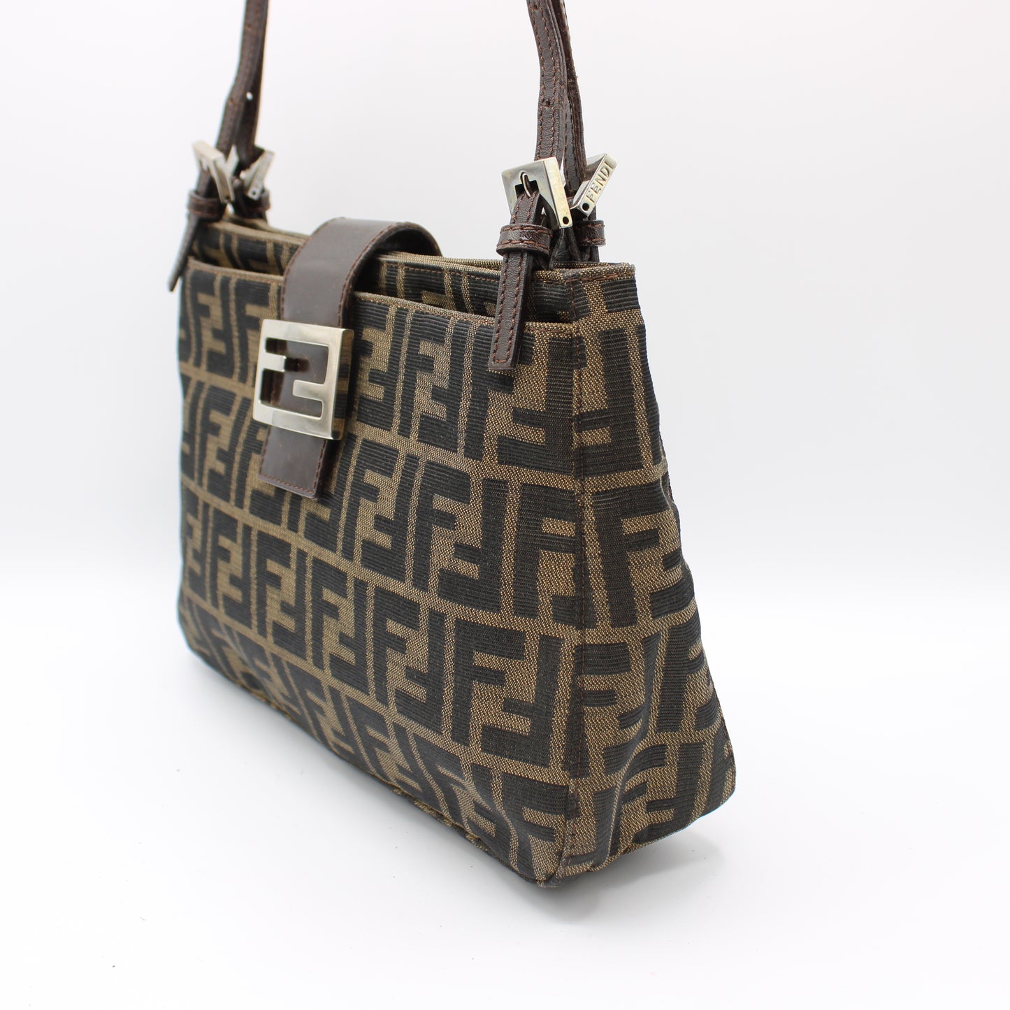 Fendi Brown Zucca FF Canvas Mamma Baguette Bag