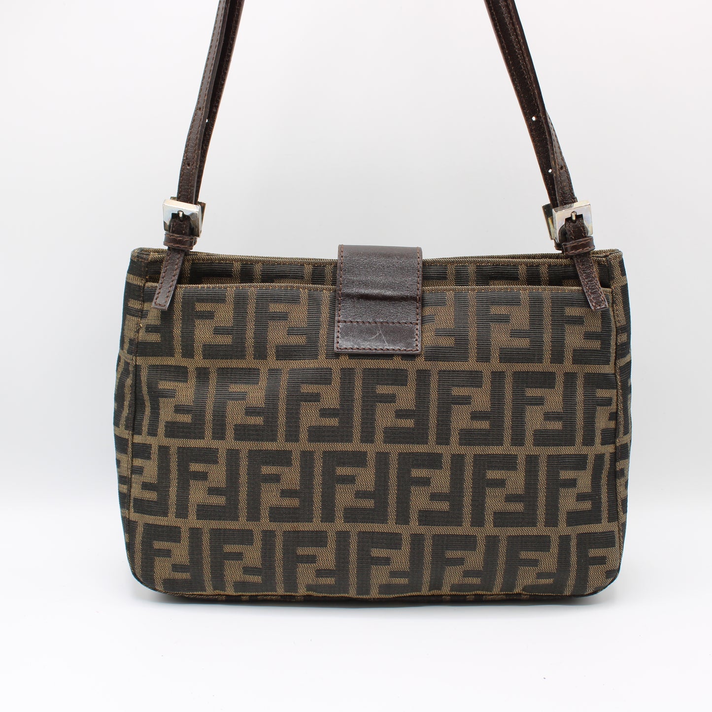 Fendi Brown Zucca FF Canvas Mamma Baguette Bag