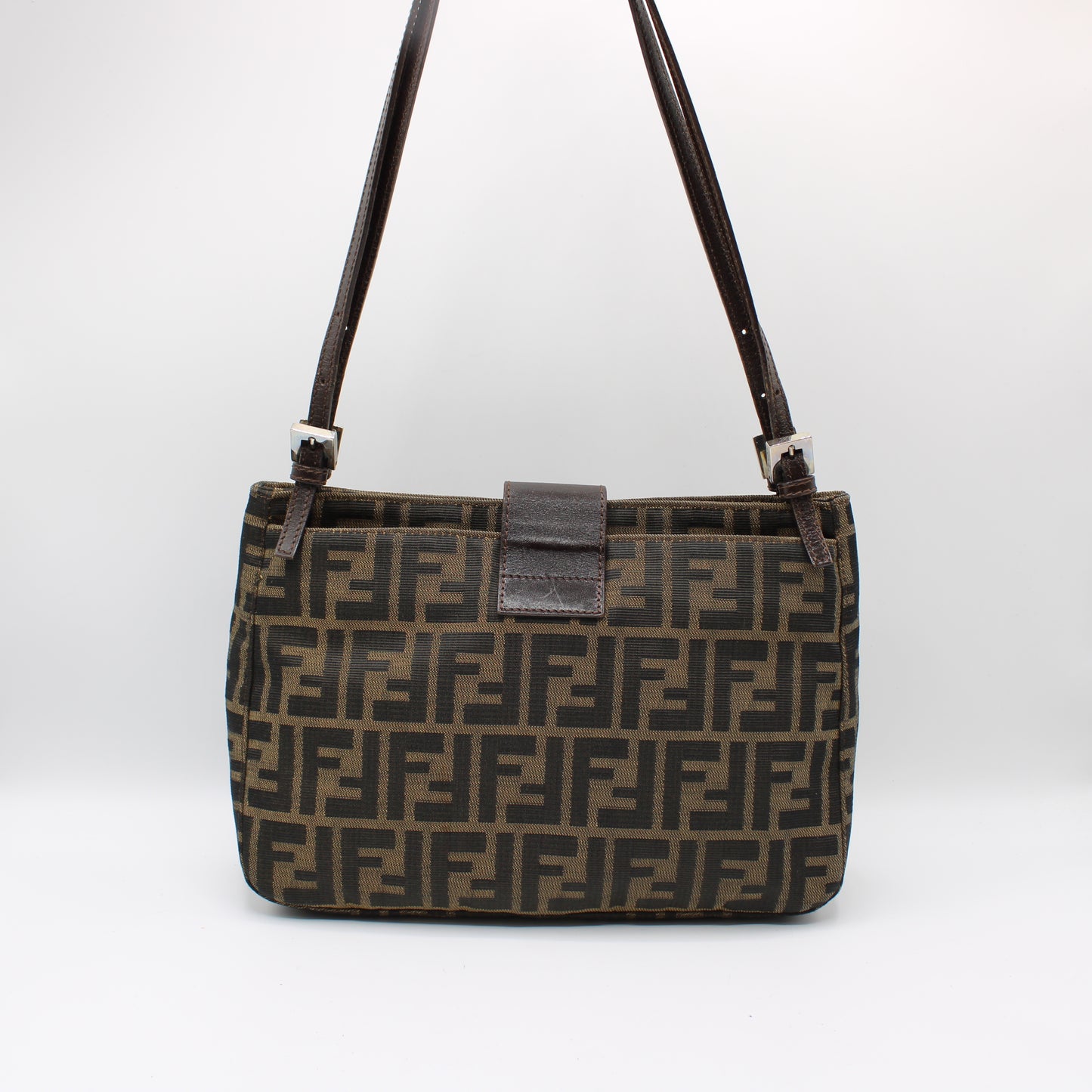 Fendi Brown Zucca FF Canvas Mamma Baguette Bag