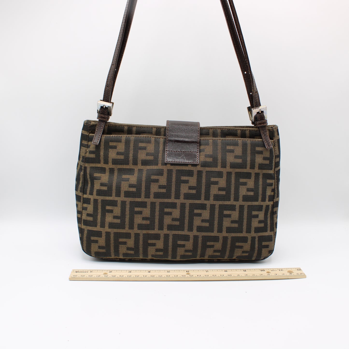 Fendi Brown Zucca FF Canvas Mamma Baguette Bag