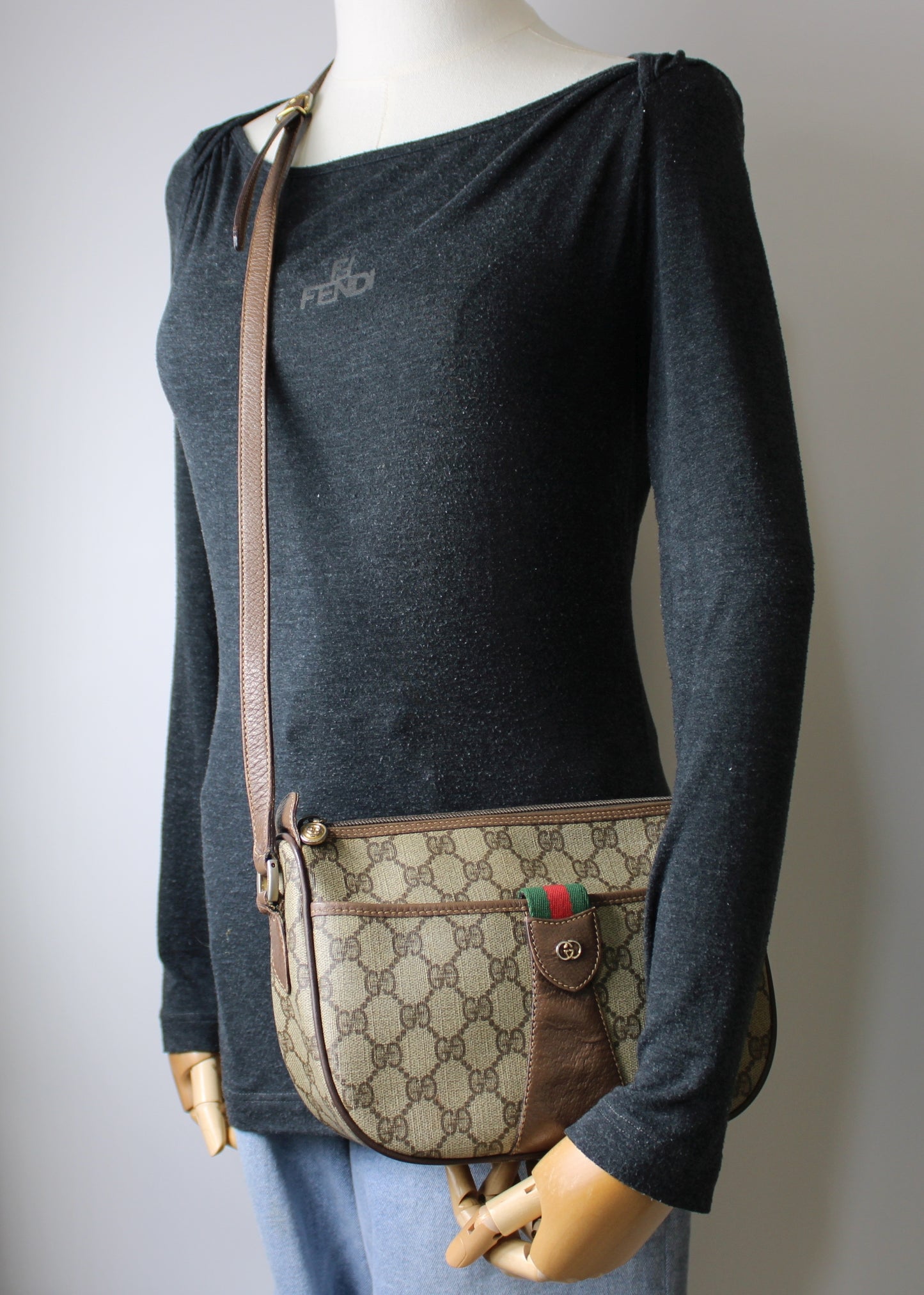 Gucci Brown GG Supreme Ophidia Crossbody Bag