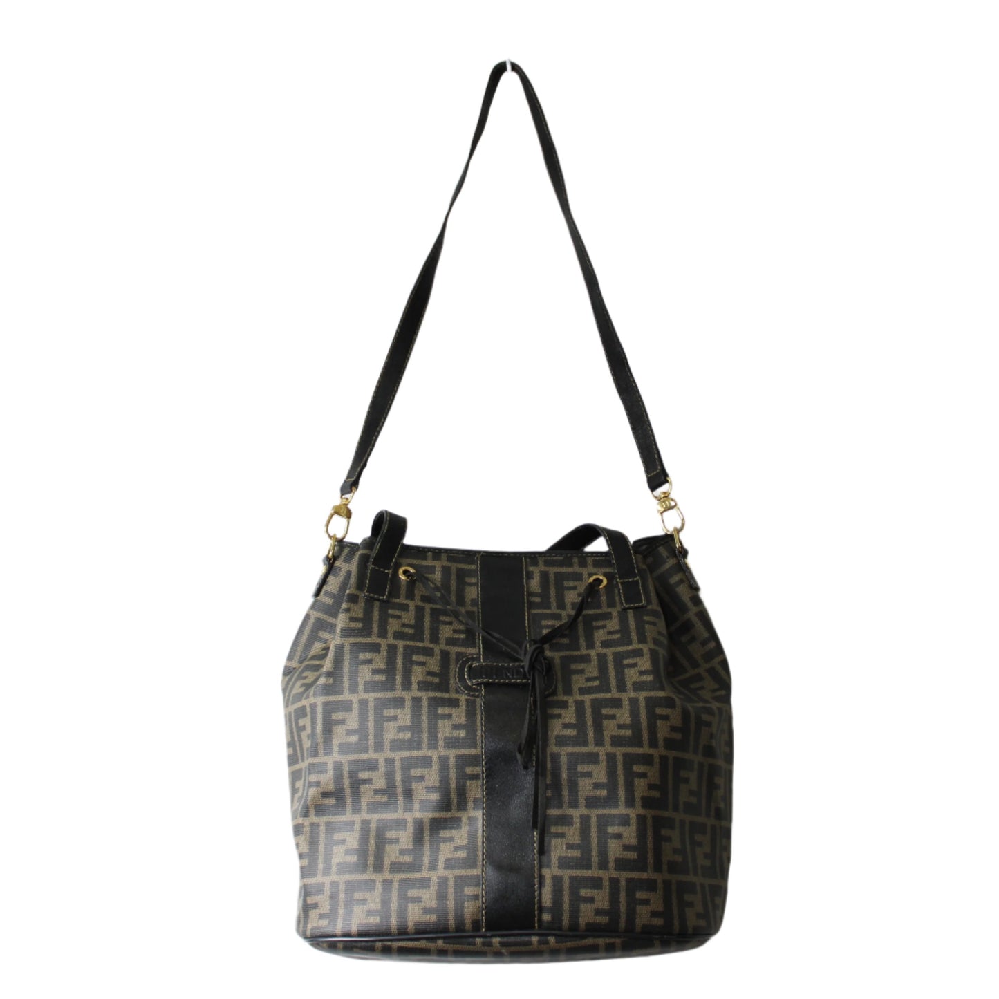 Fendi Brown Zucca Print Leather 2-Way Tote Crossbody Bag