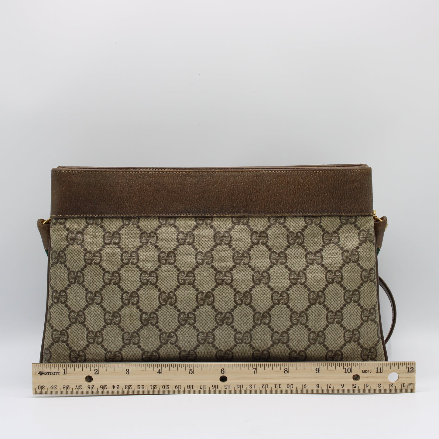 Gucci Brown GG Supreme Canvas Crossbody Bag Adjustable Strap