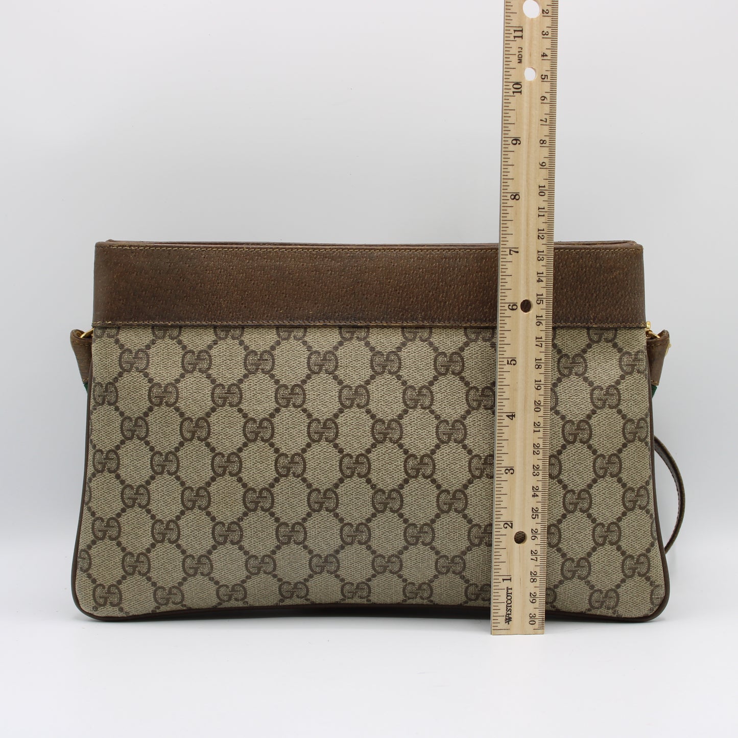 Gucci Brown GG Supreme Canvas Crossbody Bag Adjustable Strap