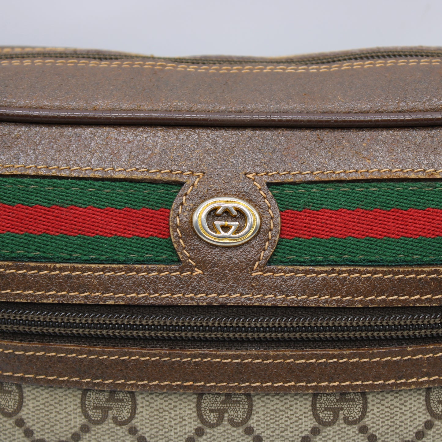 Gucci Ophidia GG Supreme Canvas Crossbody Bag Zippered Compartment