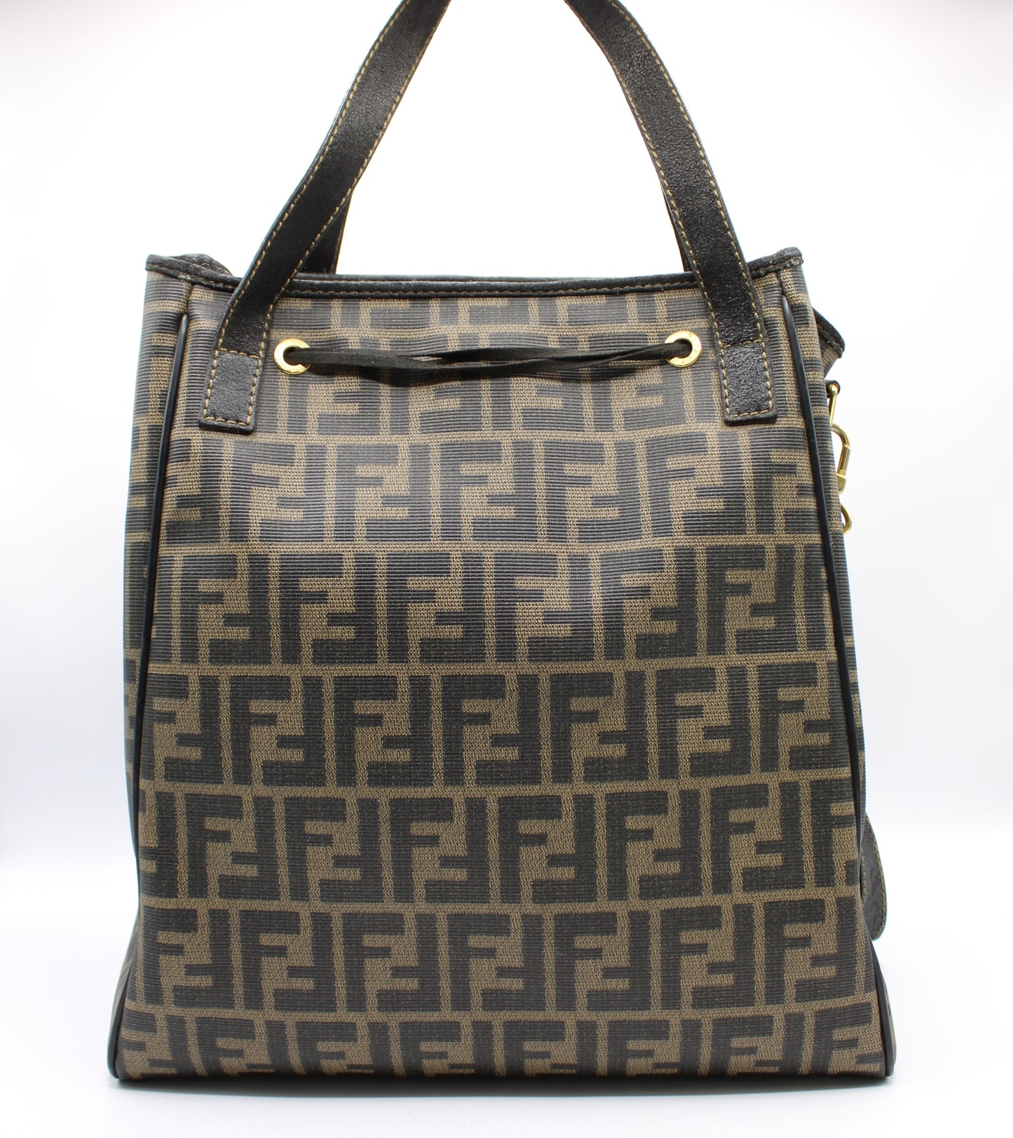 Fendi Brown Zucca Print Leather 2-Way Tote Crossbody Bag