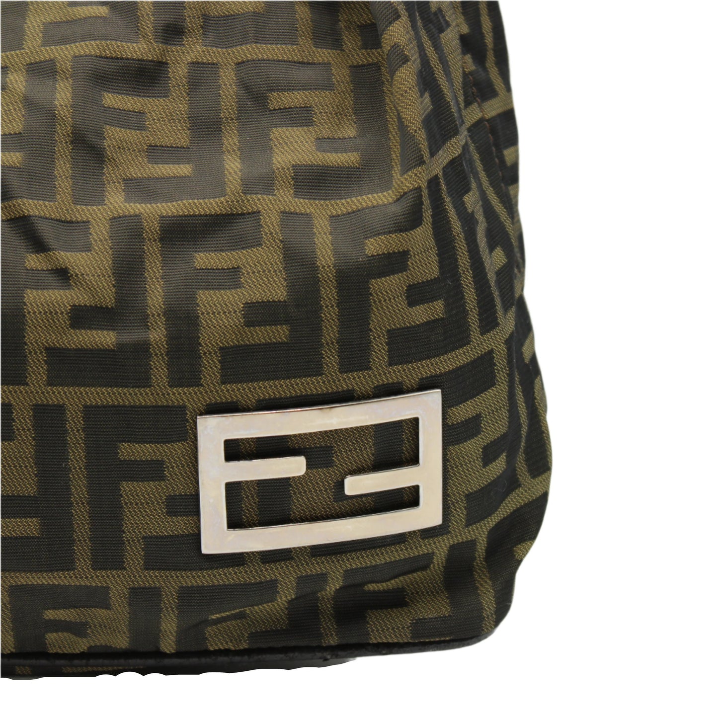 Fendi Zucca Brown Canvas and Leather Shoulder Bag