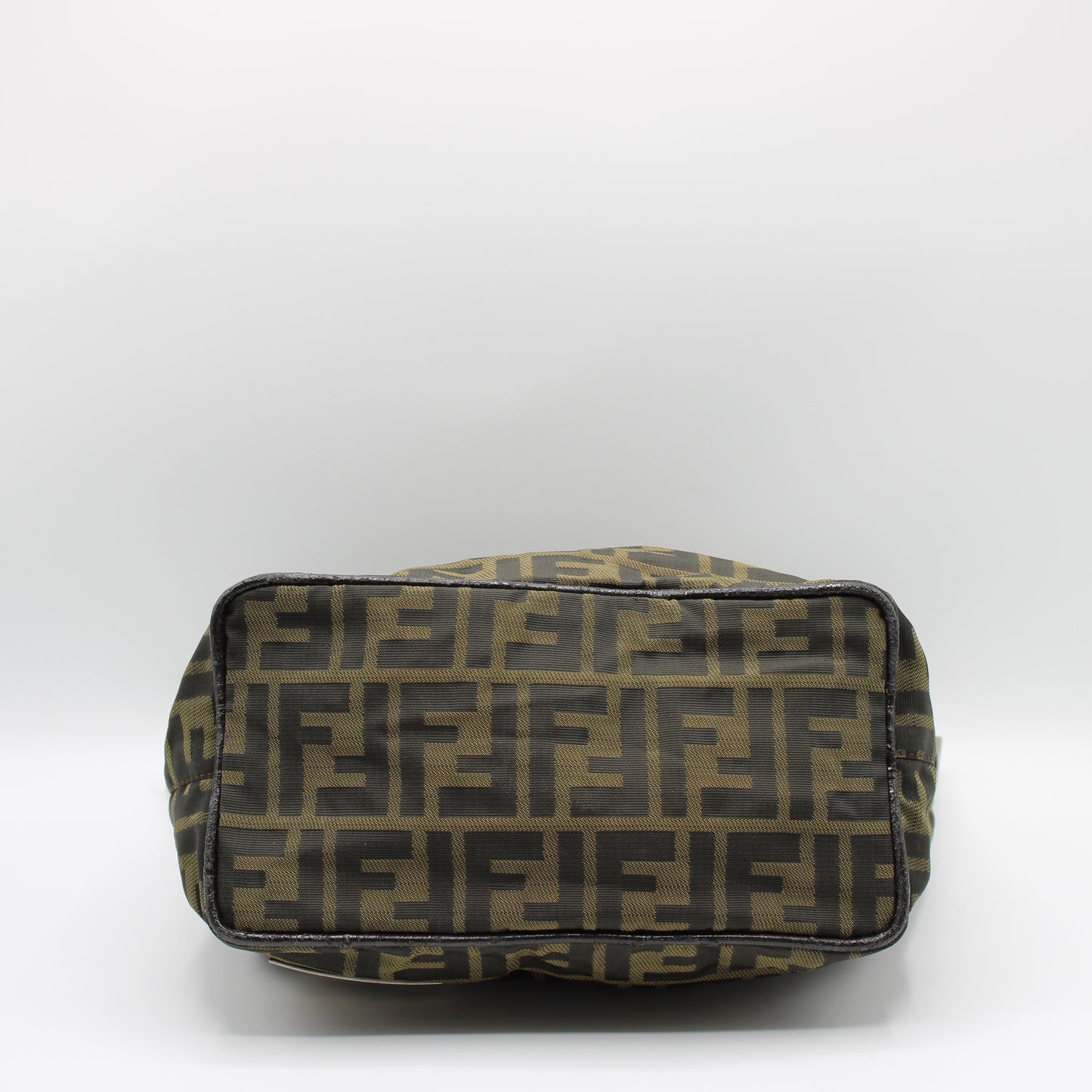 Fendi Zucca Brown Canvas and Leather Shoulder Bag