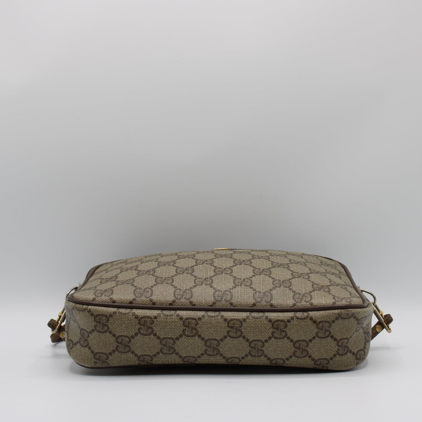 Gucci Brown Ophidia GG Monogram Leather Trim Crossbody Bag