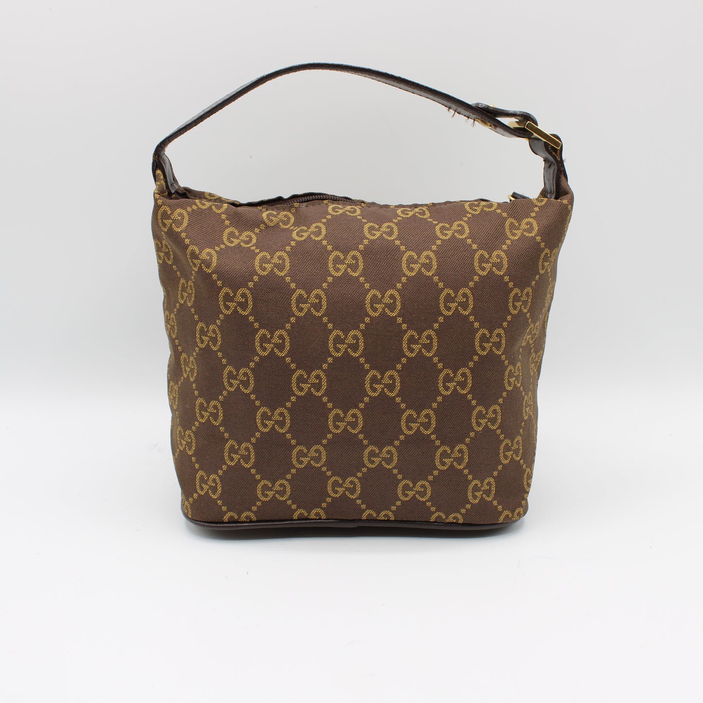 Gucci Brown GG Canvas Top Handle Pouch Bag